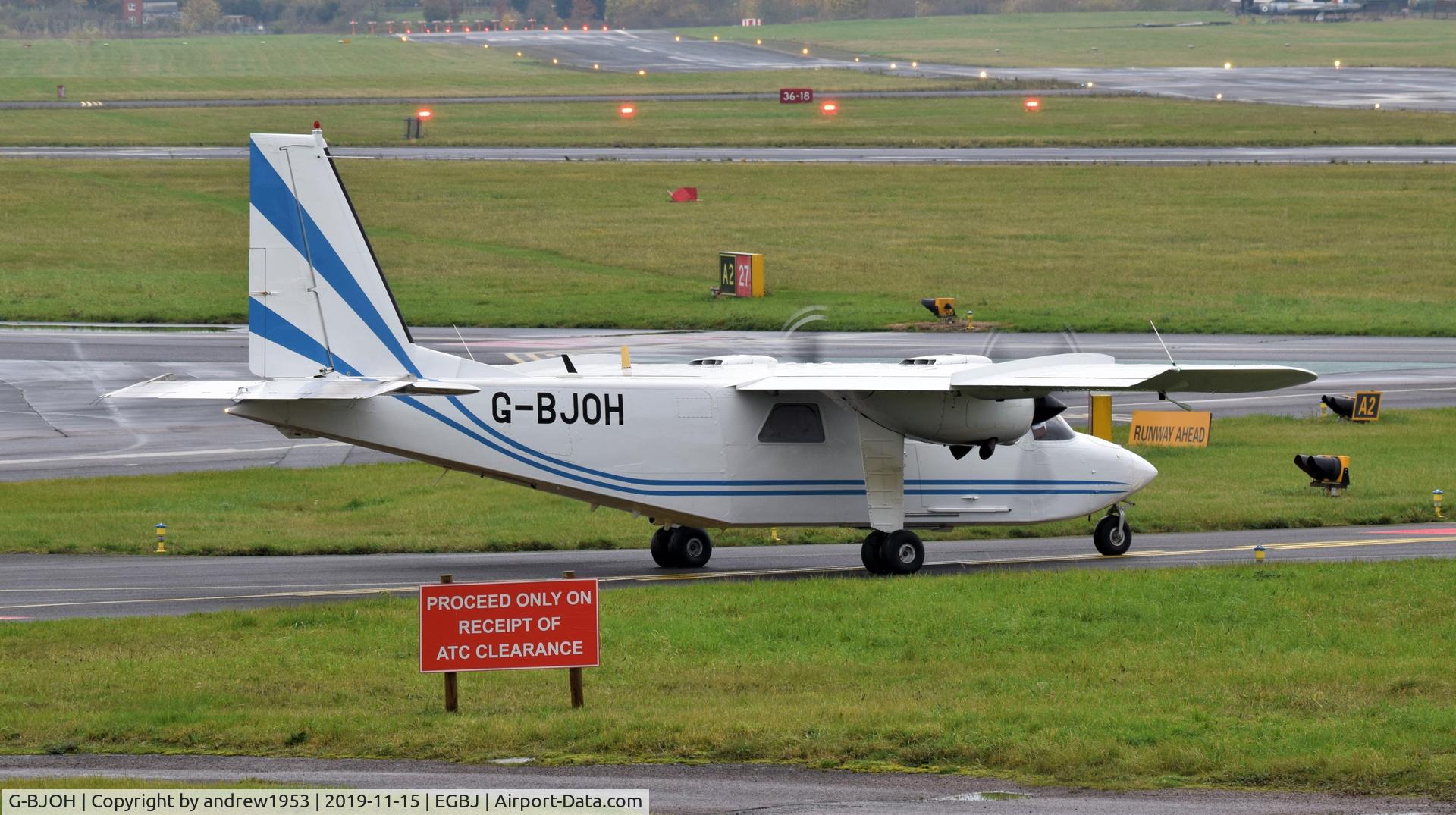 G-BJOH, 1981 Pilatus Britten-Norman BN-2T Islander C/N 2034, G-BJOH at Gloucestershire Airport.
