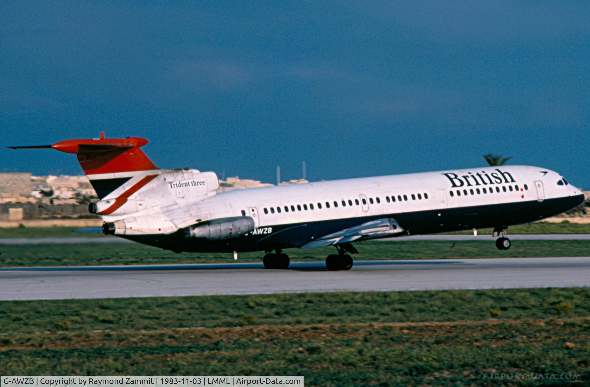 G-AWZB, 1970 Hawker Siddeley HS-121 Trident 3B-101 C/N 2303, Hawker Siddeley HS-121 Trident 3B G-AWZB British Airways