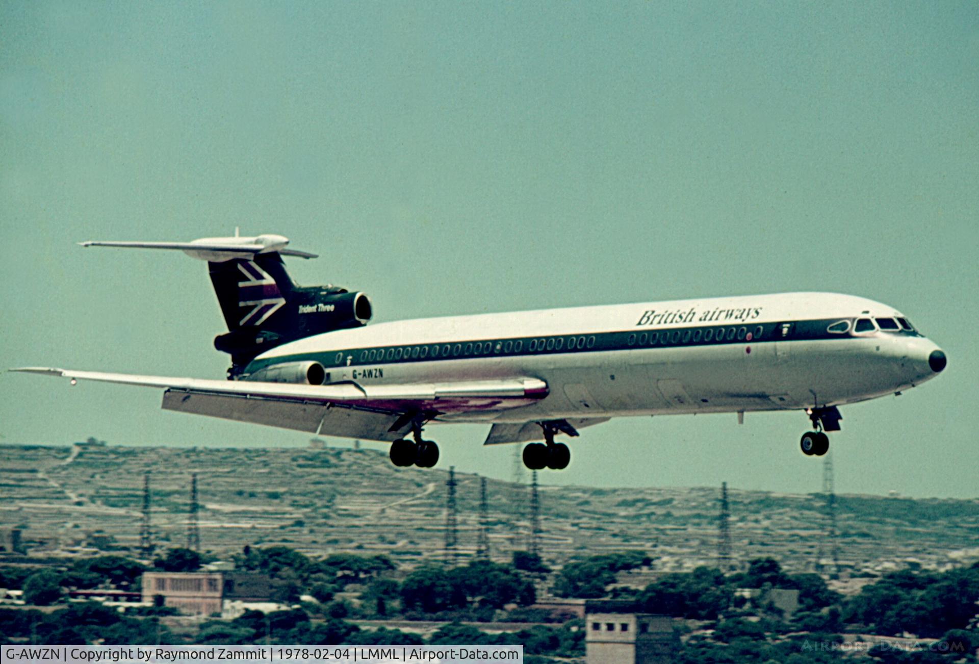 G-AWZN, 1971 Hawker Siddeley HS-121 Trident 3B-101 C/N 2315, Hawker Siddeley HS121 Trident 3B G-AWZN British Airways