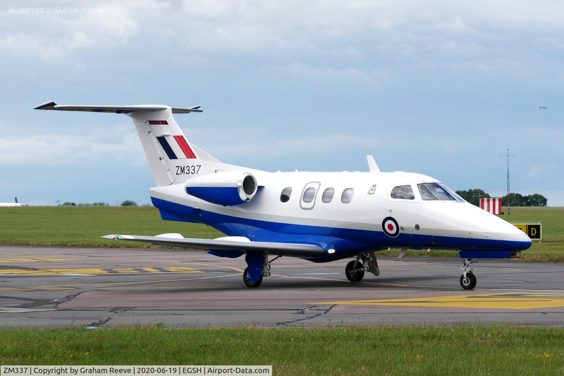 ZM337, 2017 Embraer EMB-500 Phenom 100 C/N 50000386, Departing from Norwich.
