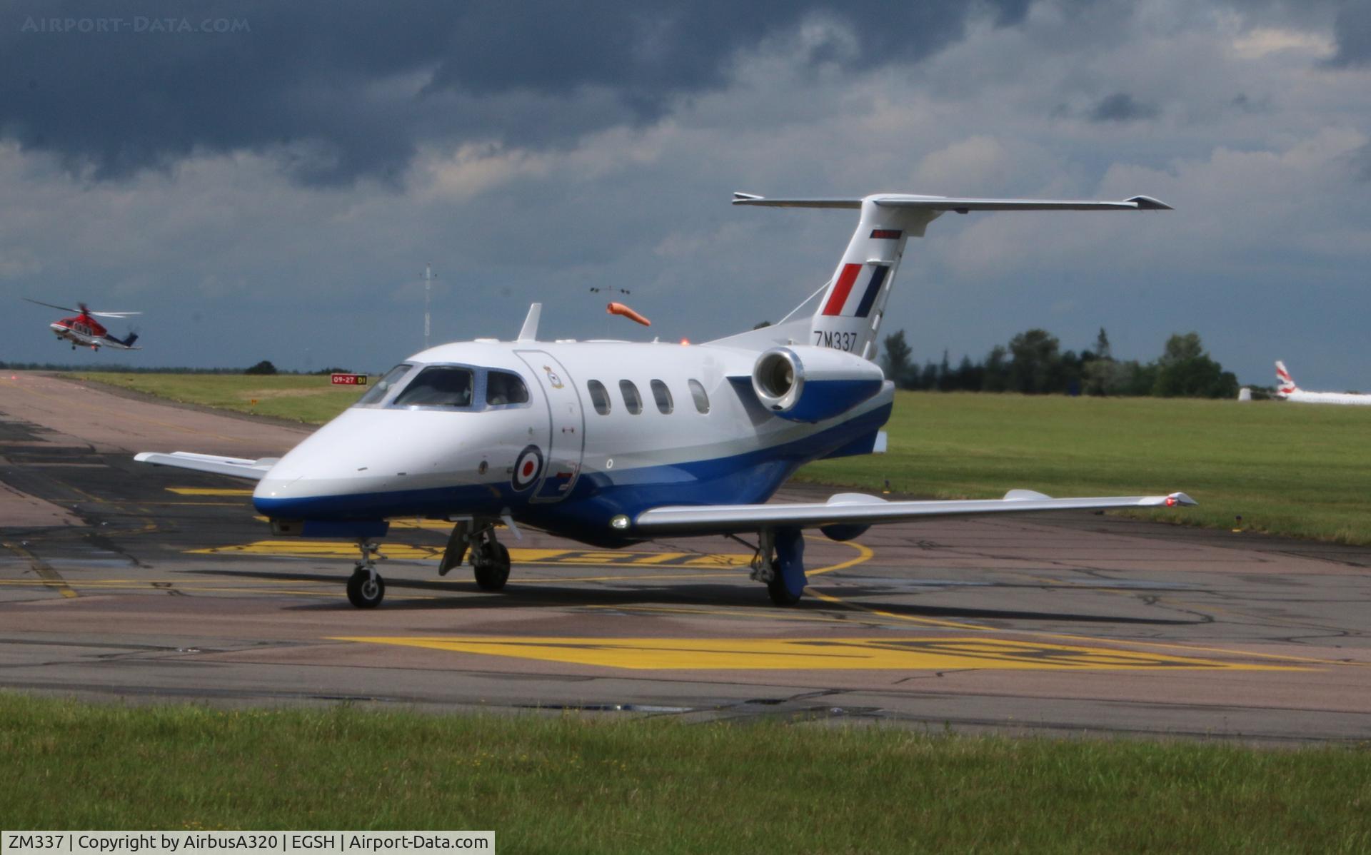 ZM337, 2017 Embraer EMB-500 Phenom 100 C/N 50000386, Arriving at Norwich
