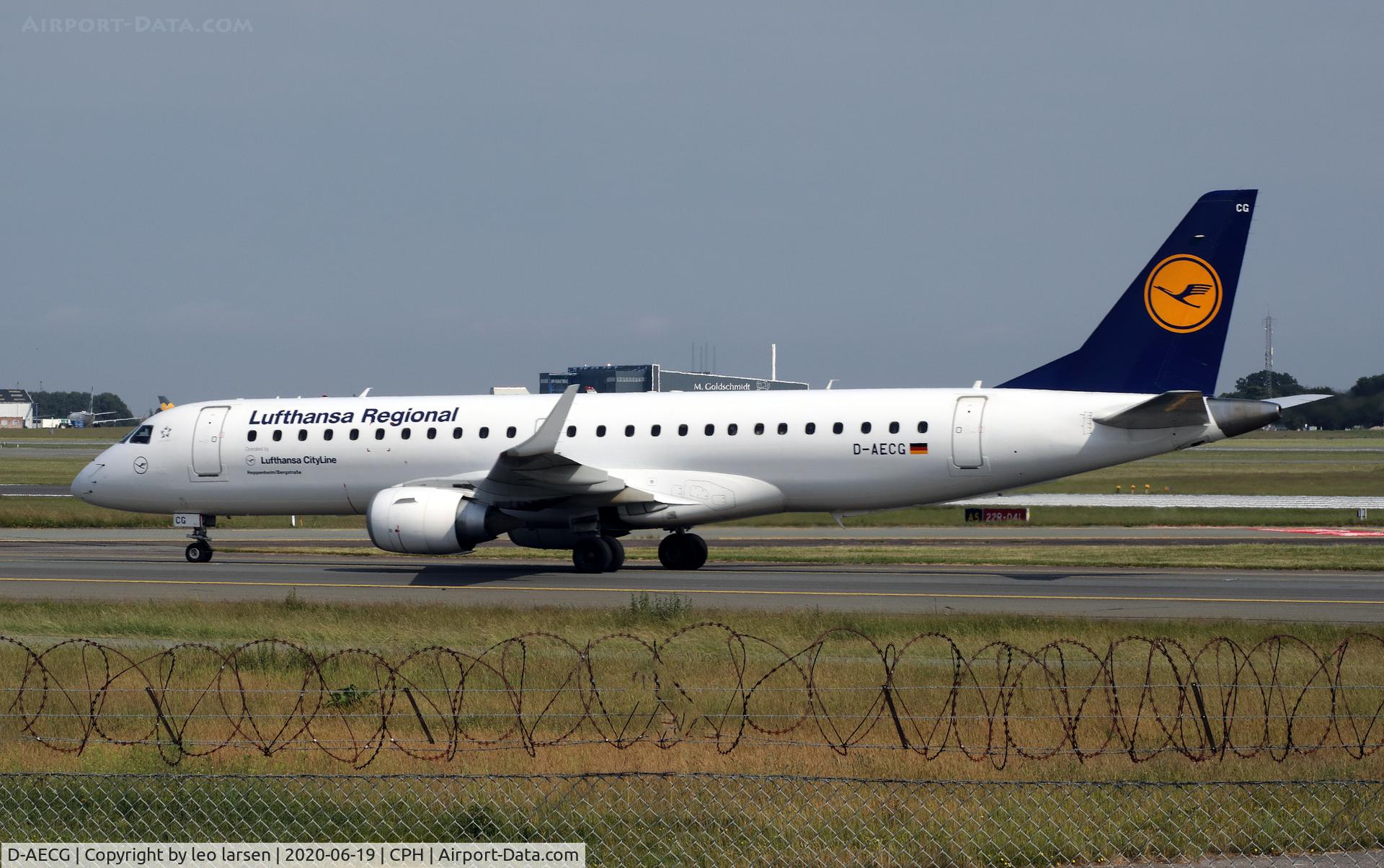 D-AECG, 2010 Embraer 190LR (ERJ-190-100LR) C/N 19000368, Copenhagen 19.6.2020