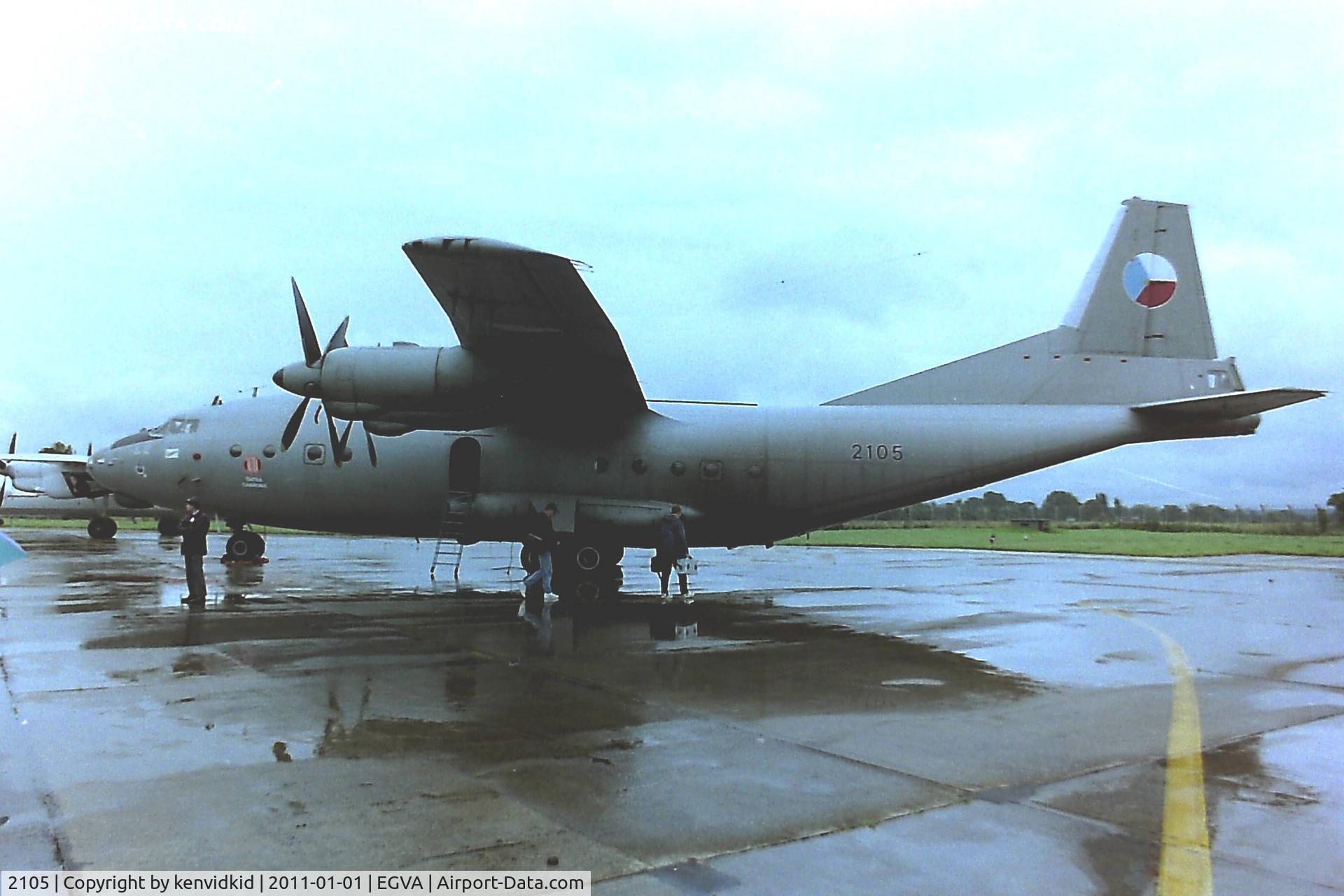 2105, 1964 Antonov An-12BP C/N 4342105, At RIAT 1993, scanned from negative.
