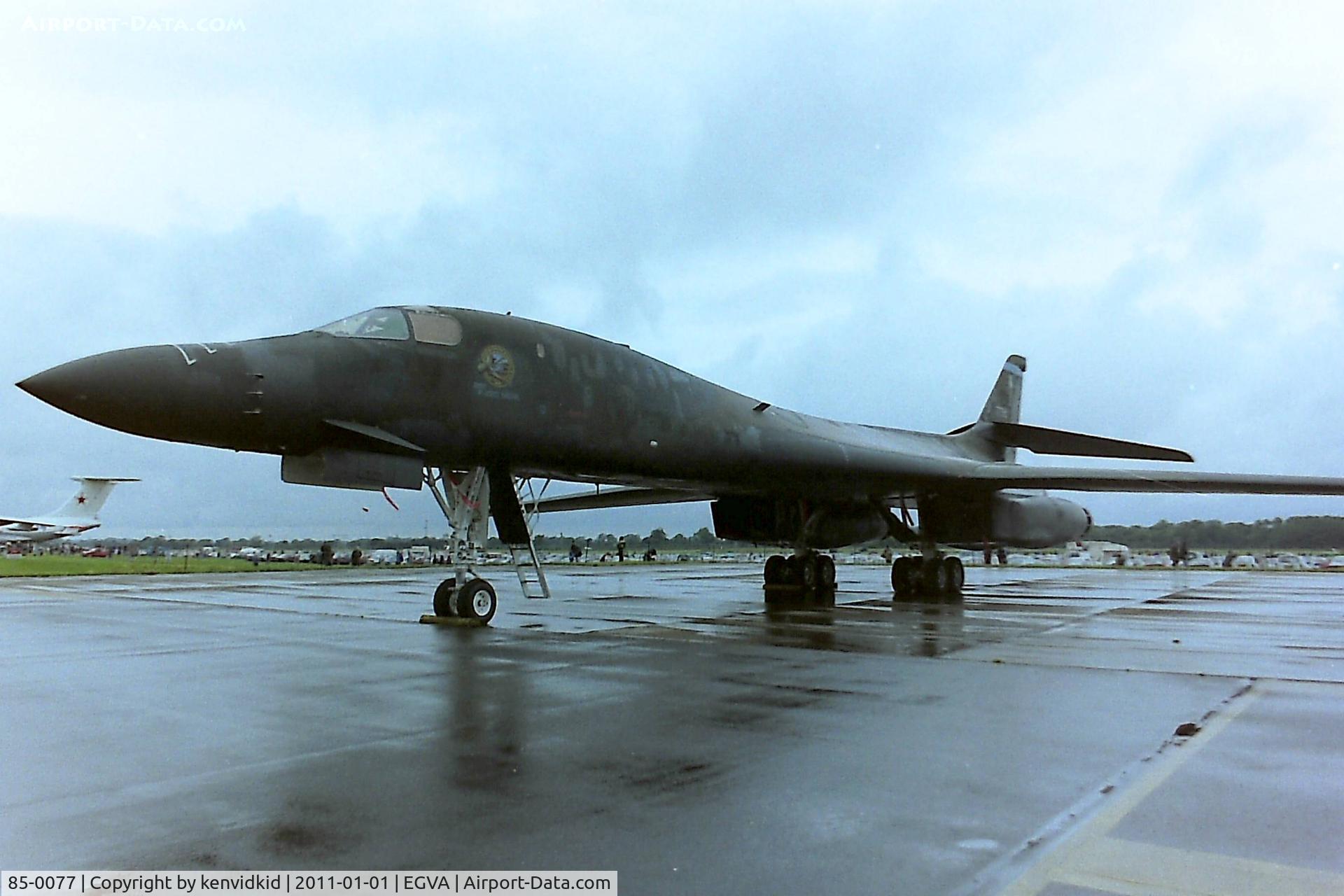85-0077, 1985 Rockwell B-1B Lancer C/N 37, At RIAT 1993, scanned from negative.