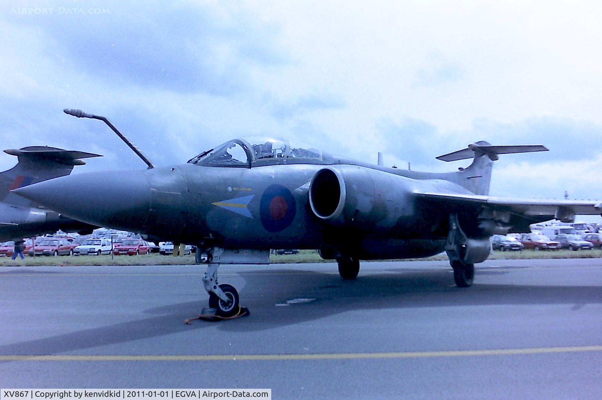 XV867, 1968 Hawker Siddeley Buccaneer S.2B C/N B3-16-69, At RIAT 1993, scanned from negative.