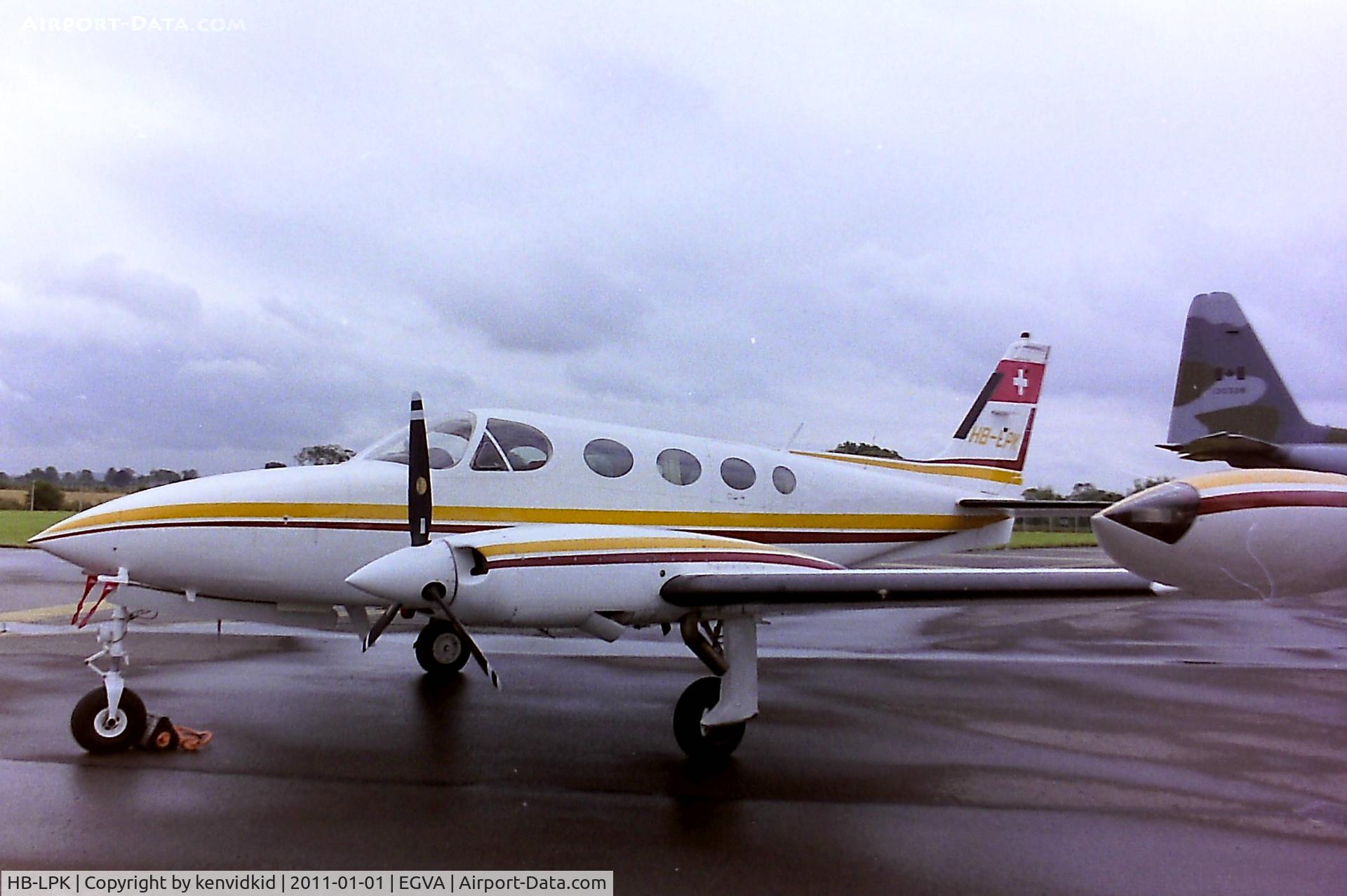 HB-LPK, 1977 Cessna 340A C/N 340A-0235, At RIAT 1993, scanned from negative.