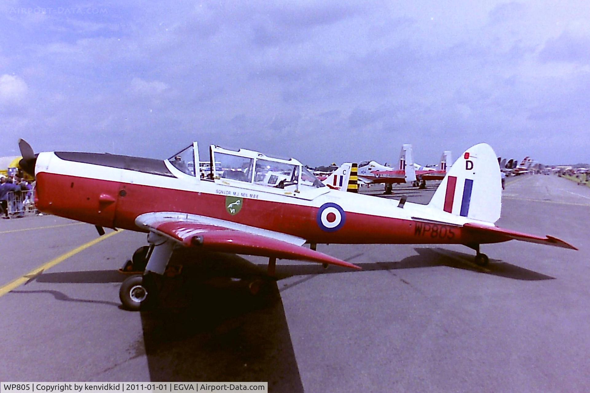WP805, 1952 De Havilland DHC-1 Chipmunk T.10 C/N C1/0699, At RIAT 1993, scanned from negative.