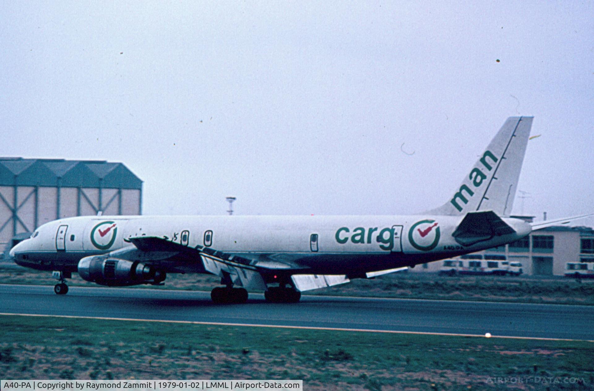 A40-PA, 1966 Douglas DC-8-55F C/N 45821, DC-8 A40-PA Cargoman