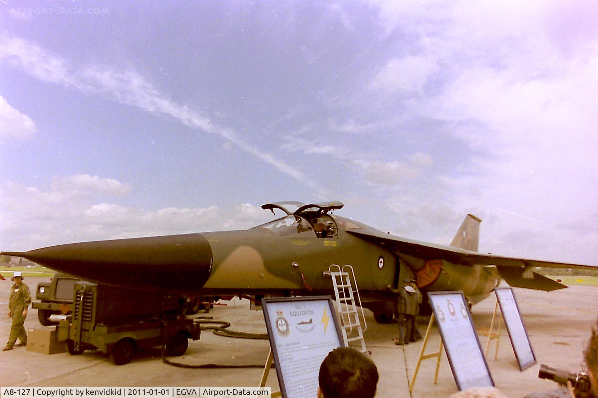 A8-127, 1967 General Dynamics F-111C Aardvark C/N D1-03, At RIAT 1993, scanned from negative.