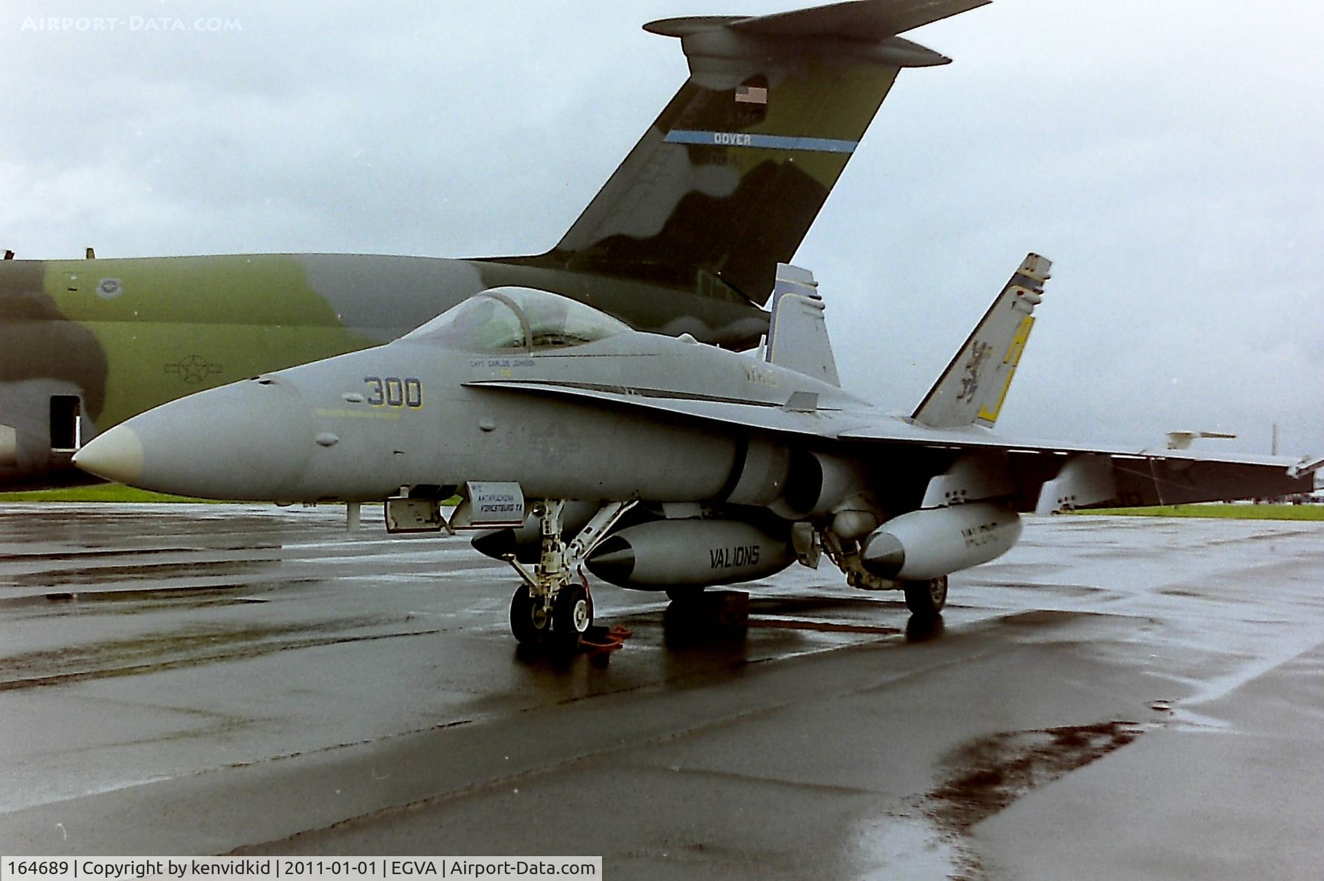 164689, McDonnell Douglas F/A-18C Hornet C/N 1122/C300, At RIAT 1993, scanned from negative.