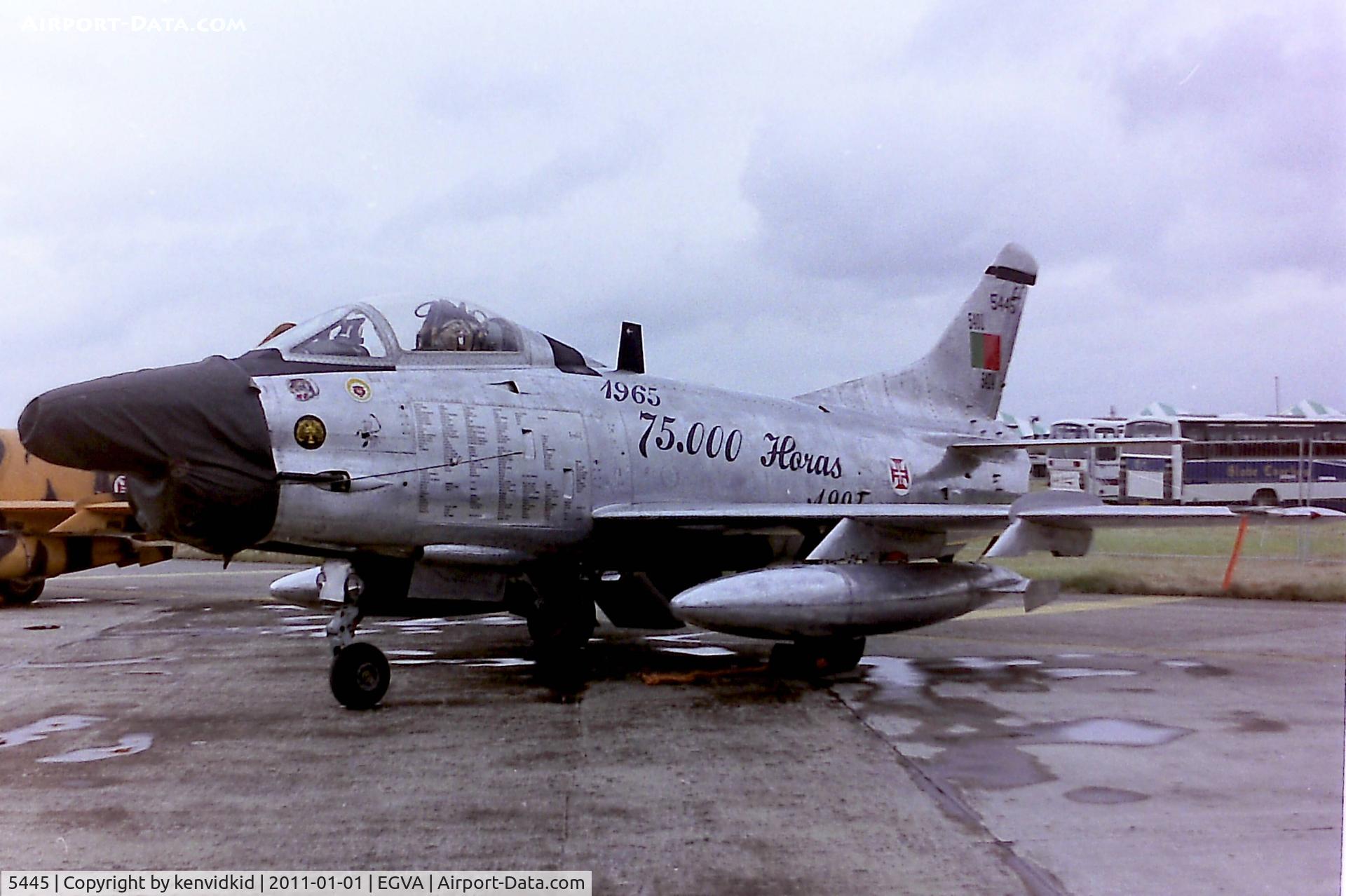 5445, Fiat G-91R/3 C/N F1-0091, At RIAT 1993, scanned from negative.