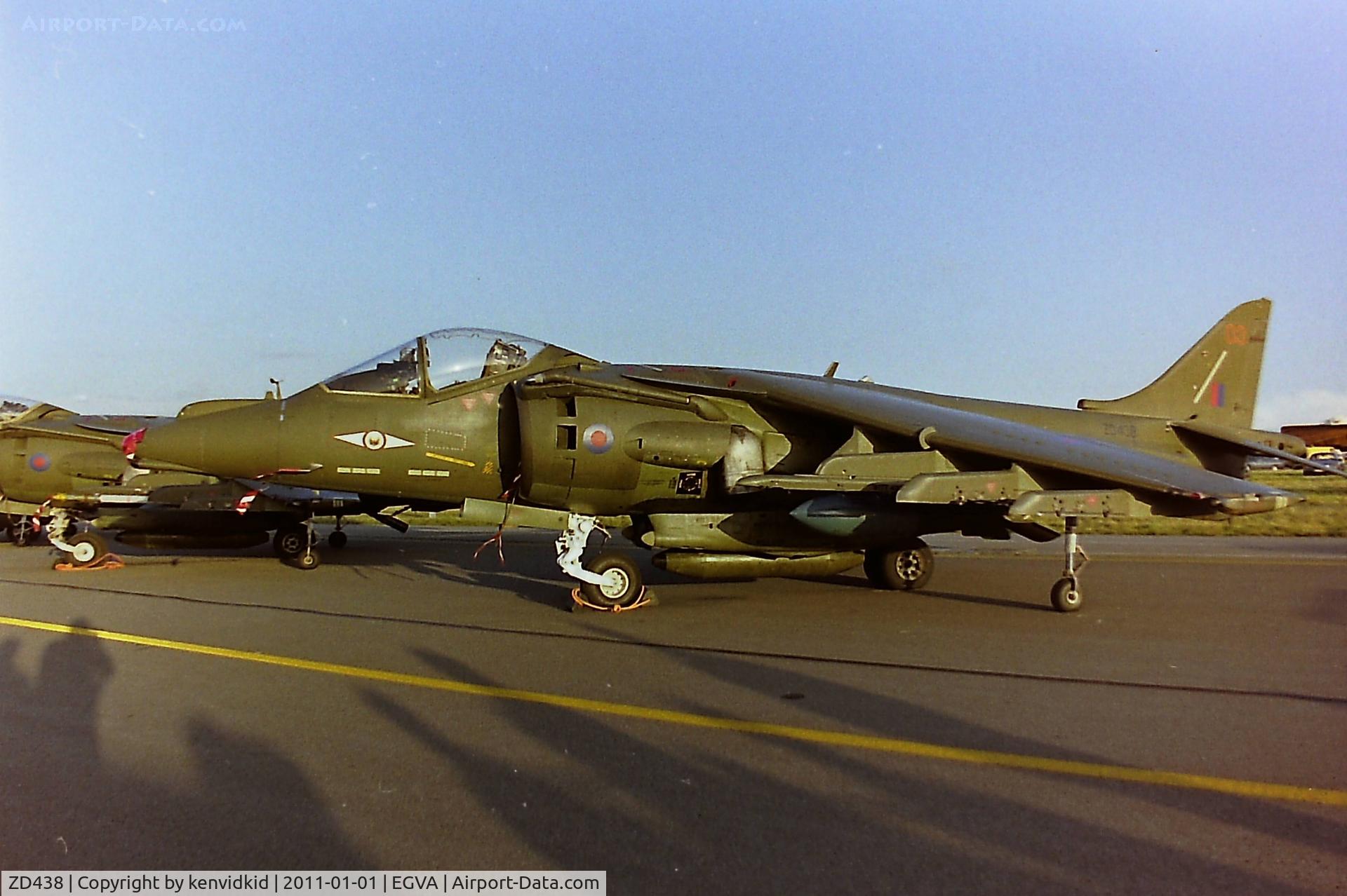 ZD438, British Aerospace Harrier GR.7 C/N P50, At RIAT 1993, scanned from negative.
