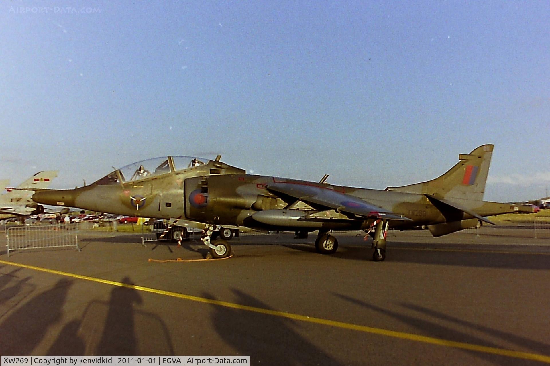 XW269, 1971 Hawker Siddeley Harrier T.4 C/N 212008, At RIAT 1993, scanned from negative.