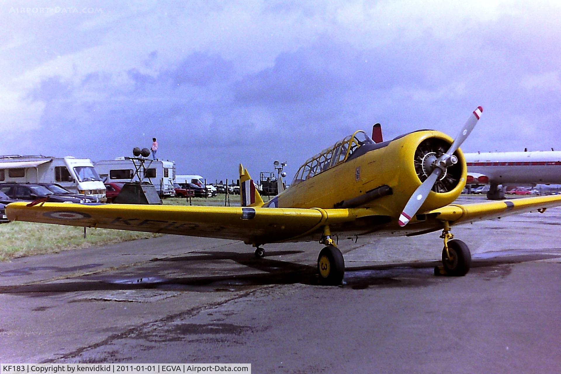 KF183, 1944 Noorduyn AT-16 Harvard IIB C/N 14A-1884, At RIAT 1993, scanned from negative.