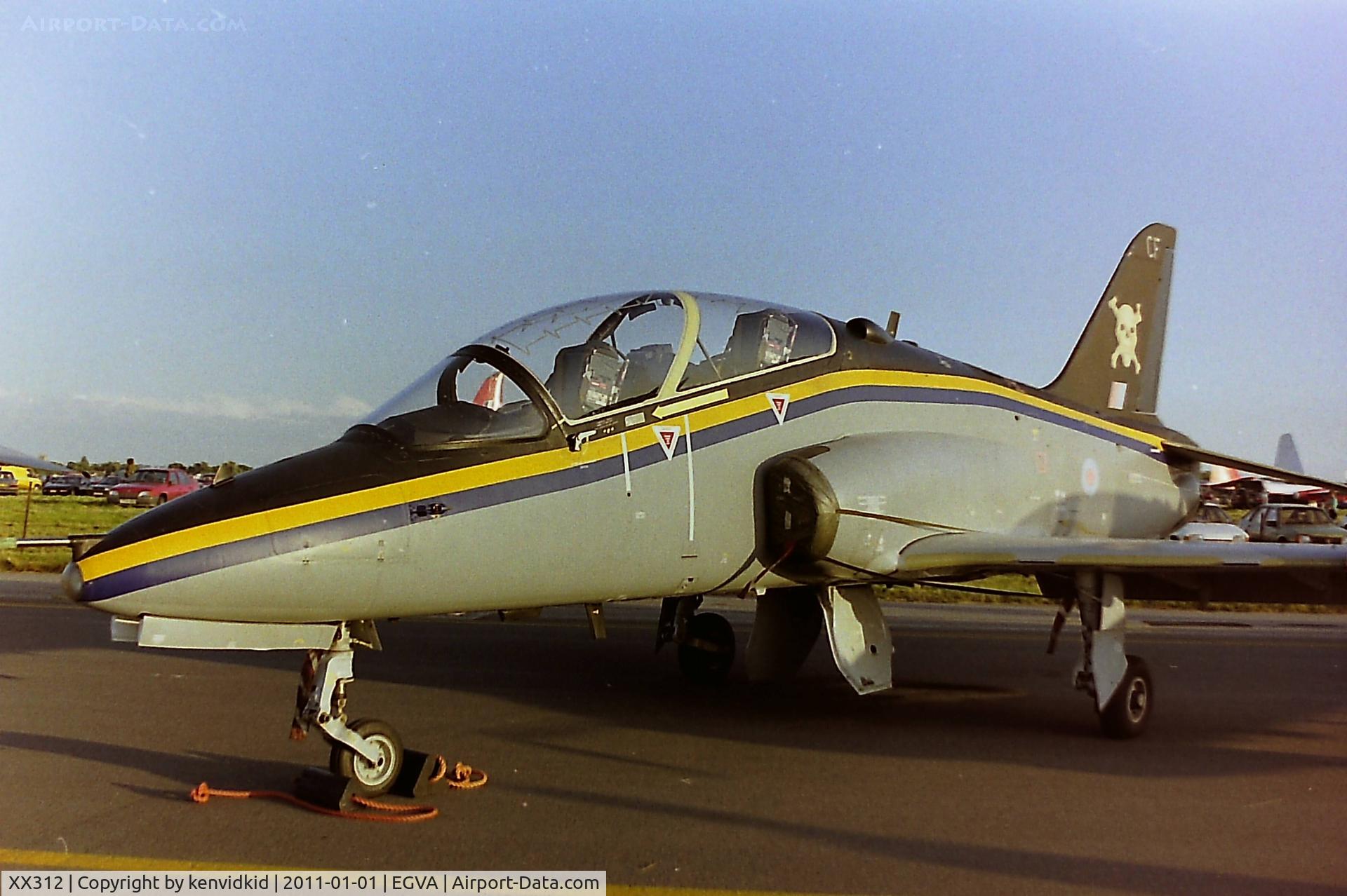 XX312, 1980 Hawker Siddeley Hawk T.1 C/N 148/312137, At RIAT 1993, scanned from negative.