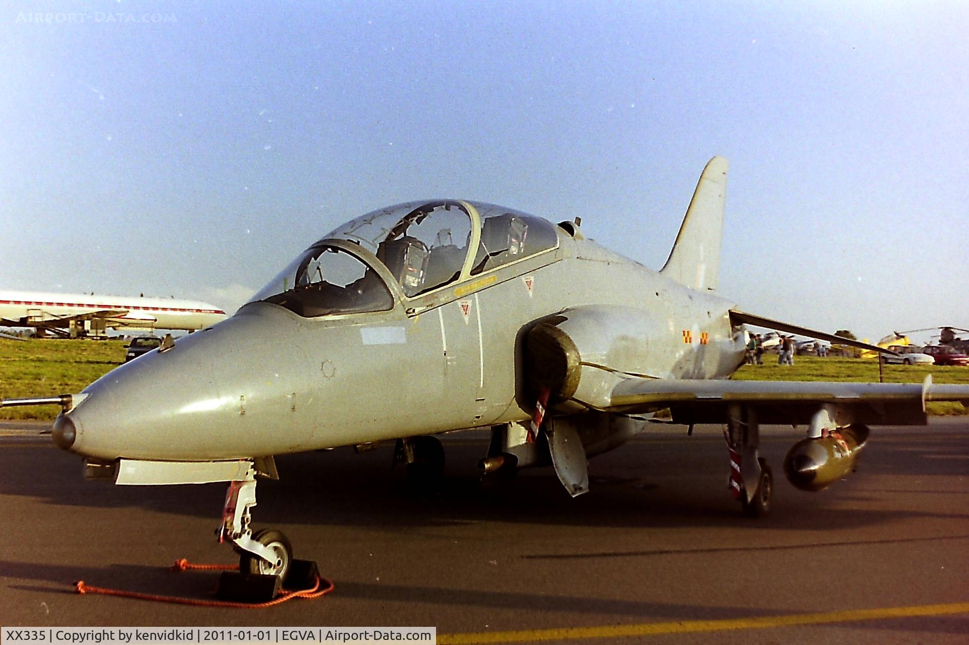 XX335, 1980 Hawker Siddeley Hawk T.1A C/N 183/312159, At RIAT 1993, scanned from negative.
