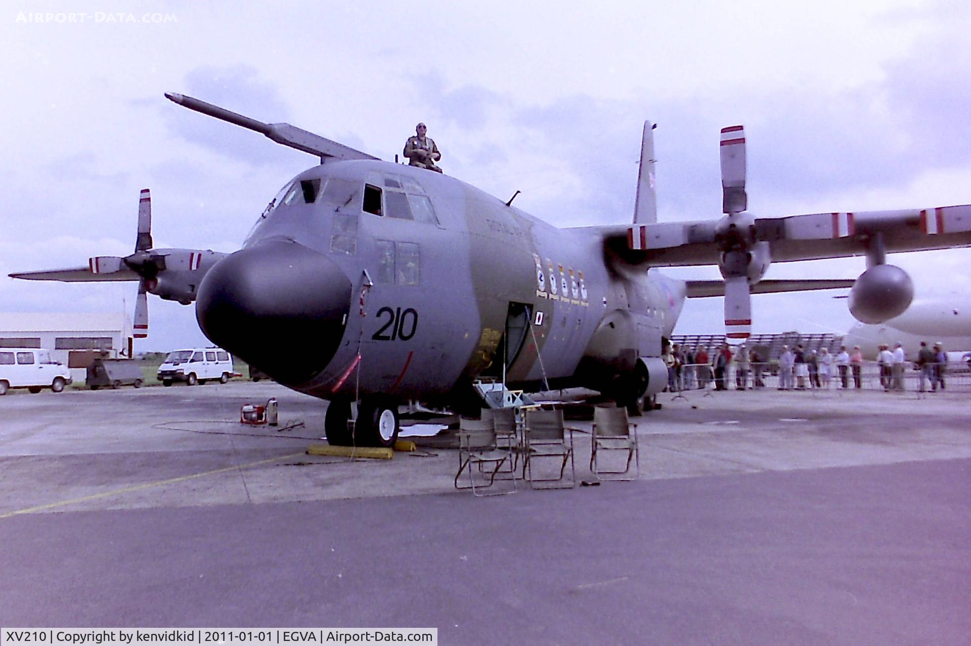 XV210, Lockheed C-130K Hercules C.1P C/N 382-4236, At RIAT 1993, scanned from negative.