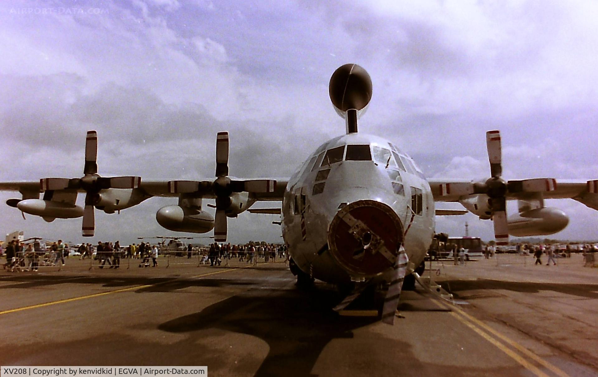 XV208, 1966 Lockheed C-130K Hercules W.2 C/N 382-4233, At RIAT 1993, scanned from negative.