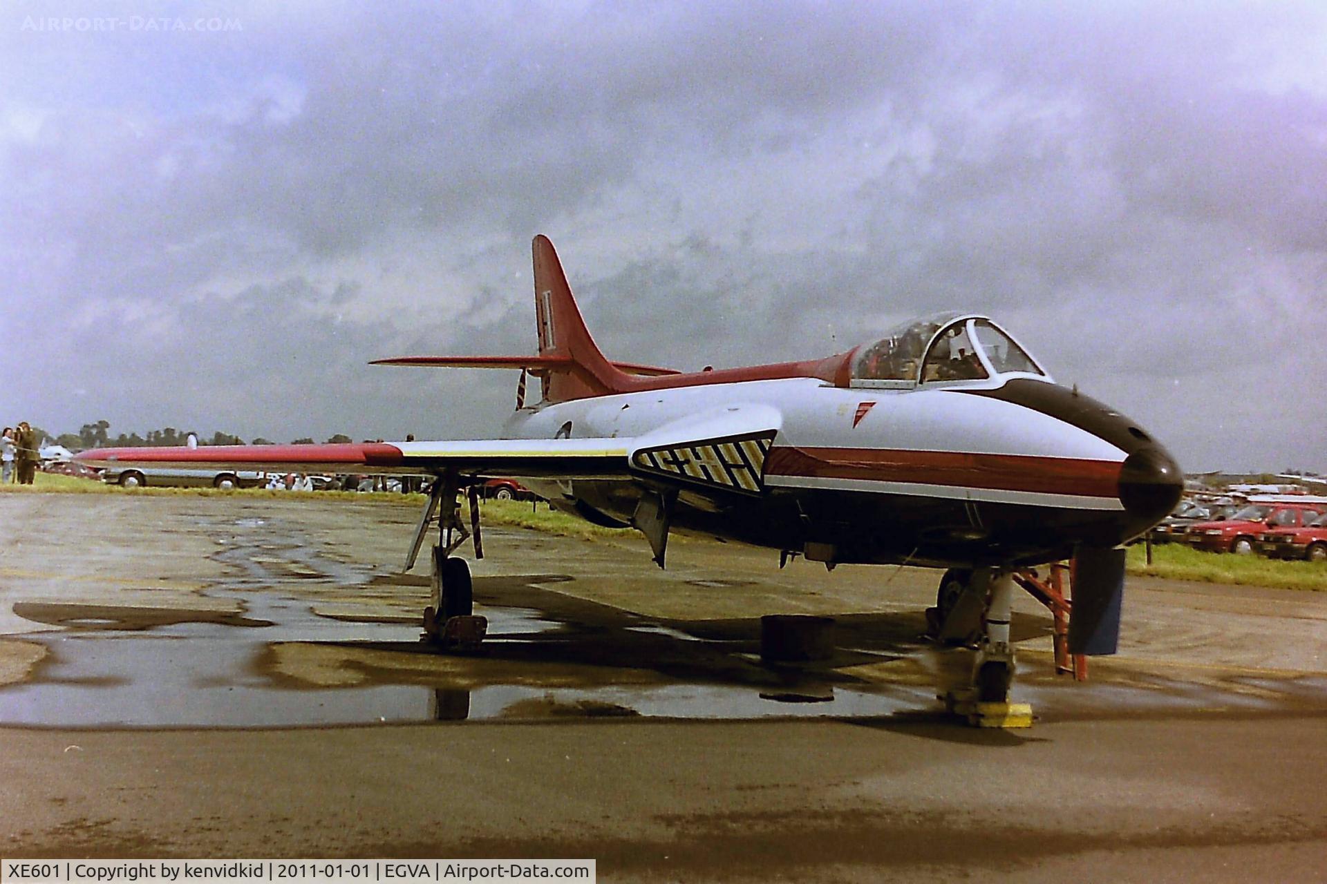XE601, 1956 Hawker Hunter FGA.9 C/N 41H/679959, At RIAT 1993, scanned from negative.