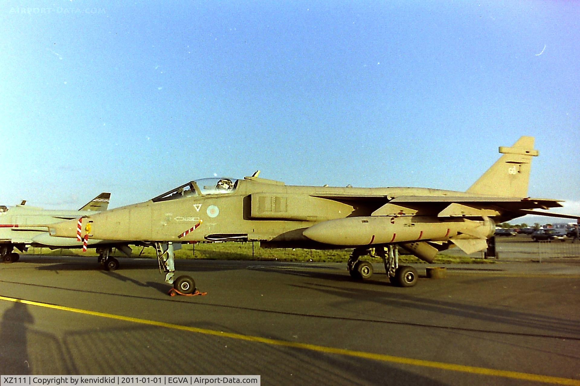 XZ111, 1976 Sepecat Jaguar GR.1A C/N S.112, At RIAT 1993, scanned from negative.
