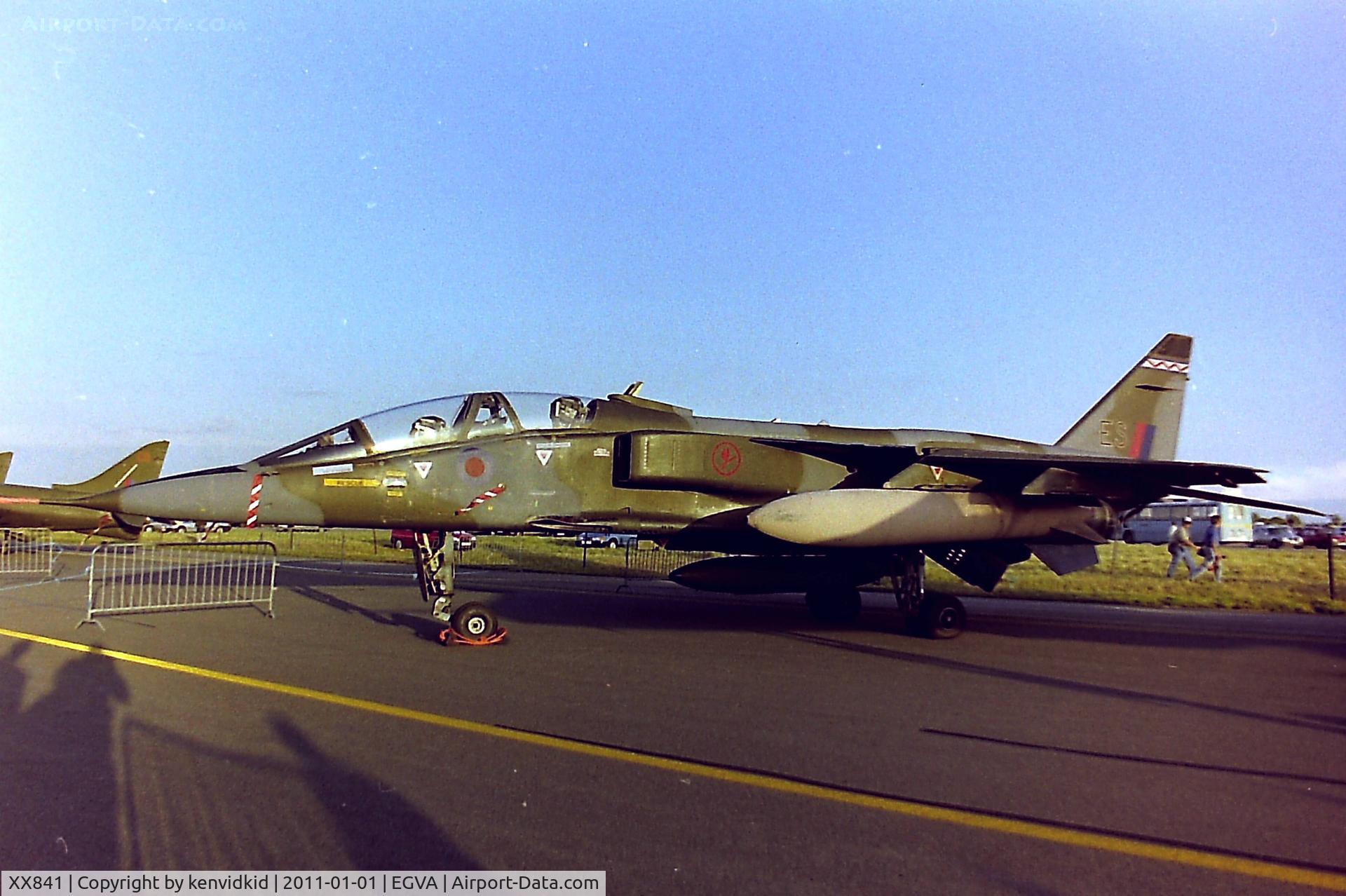 XX841, 1975 Sepecat Jaguar T.2A C/N B.29, At RIAT 1993, scanned from negative.