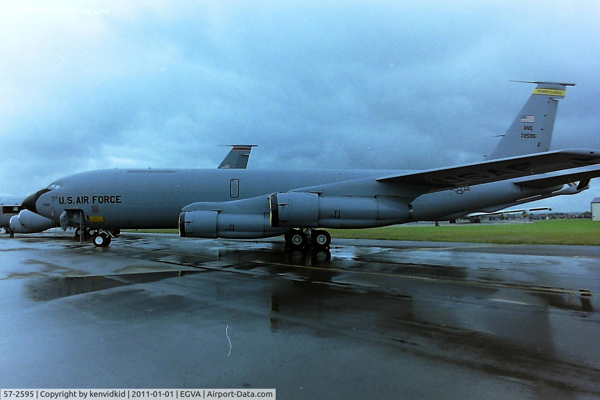 57-2595, 1957 Boeing KC-135E-BN Stratotanker C/N 17727, At RIAT 1993, scanned from negative.