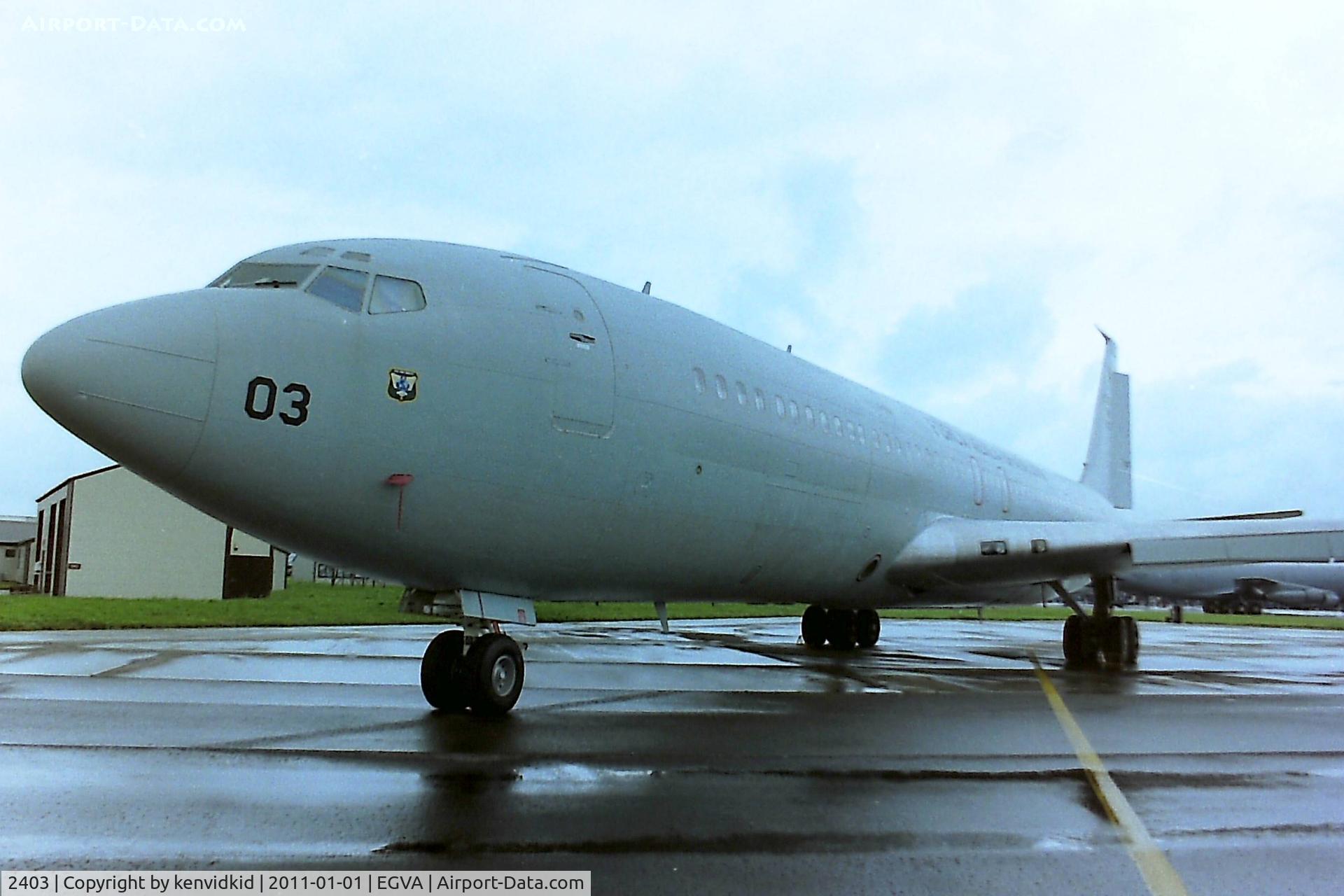 2403, 1969 Boeing KC-137 C/N 20008, At RIAT 1993, scanned from negative.