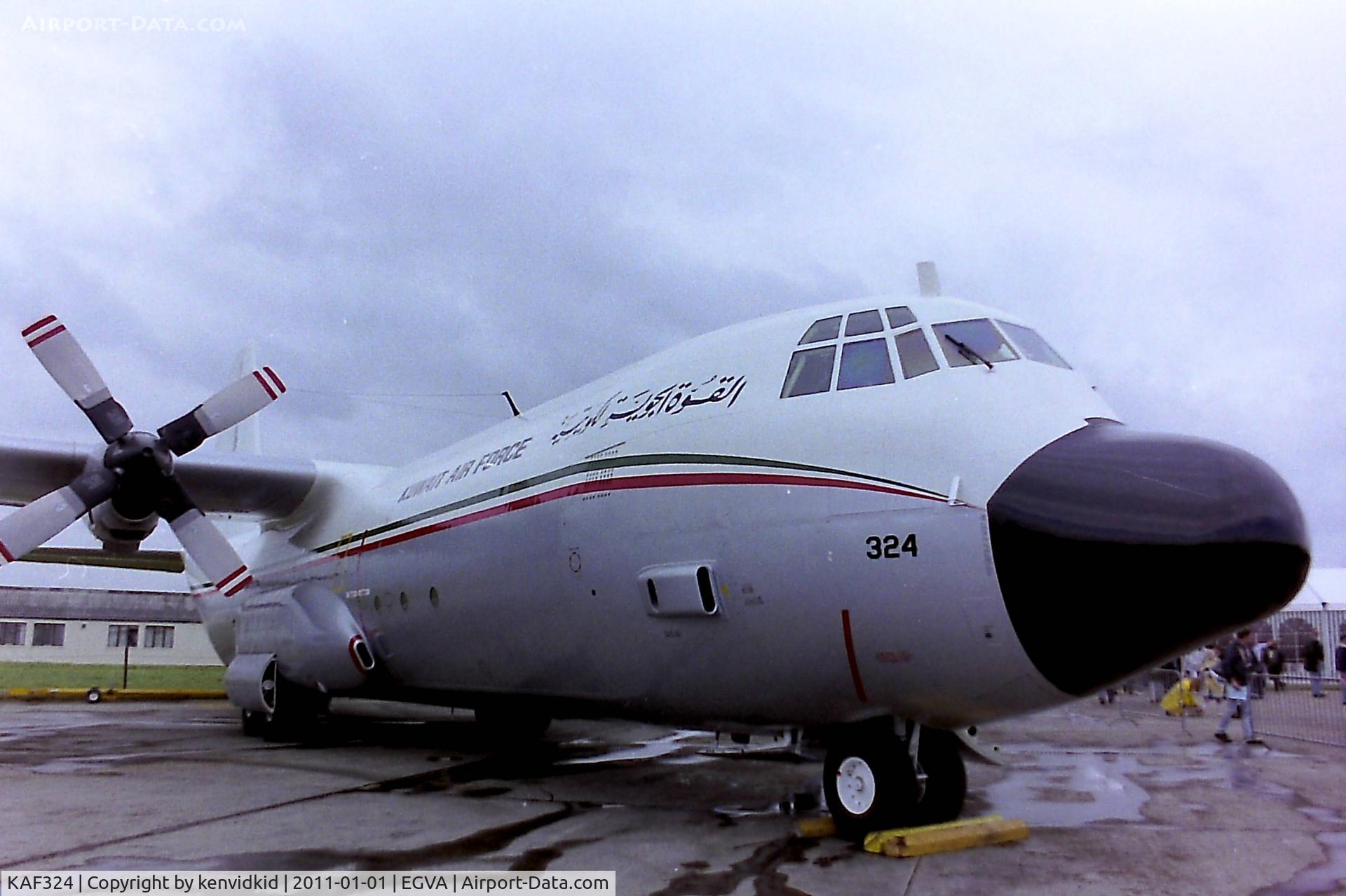KAF324, 1983 Lockheed L-100-30 Hercules (L-382G) C/N 382-4953, At RIAT 1993, scanned from negative.