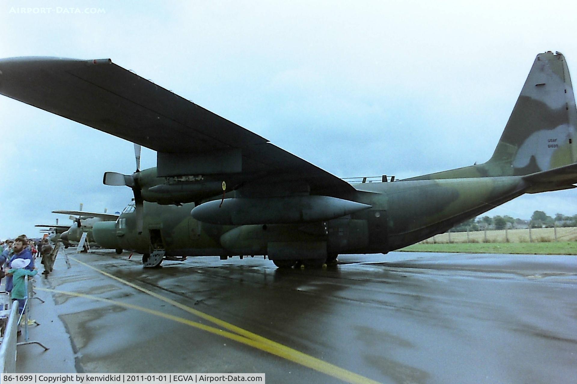 86-1699, 1986 Lockheed MC-130H Combat Talon II C/N 382-5026, At RIAT 1993, scanned from negative.