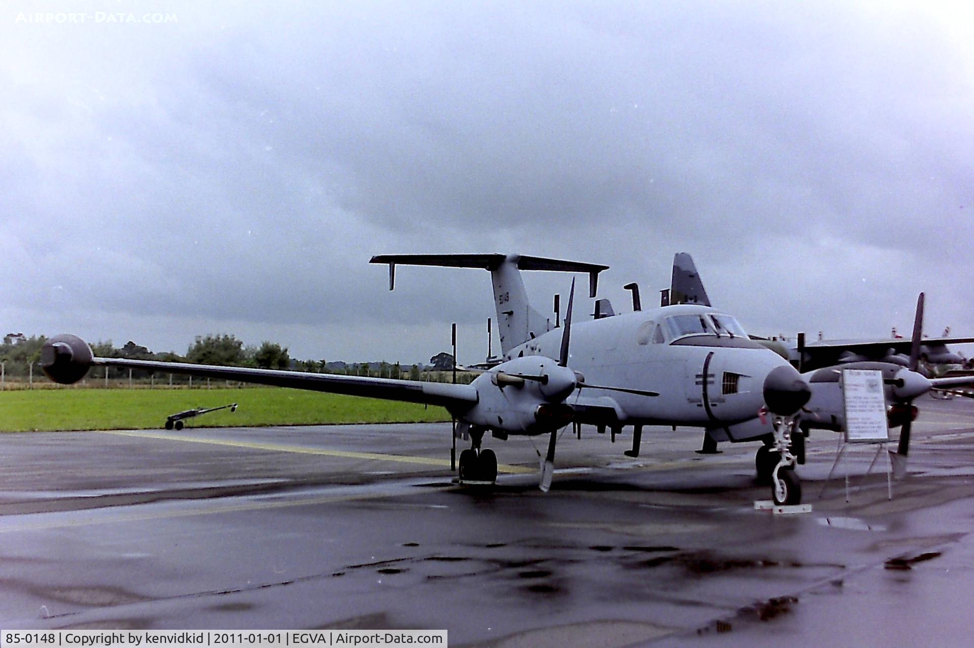 85-0148, 1985 Beech RC-12K Huron C/N FE-002, At RIAT 1993, scanned from negative.