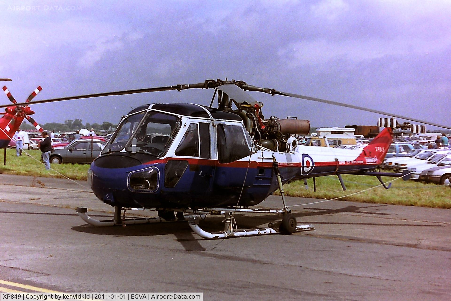 XP849, 1961 Westland Scout AH.1 C/N F9475, At RIAT 1993, scanned from negative.