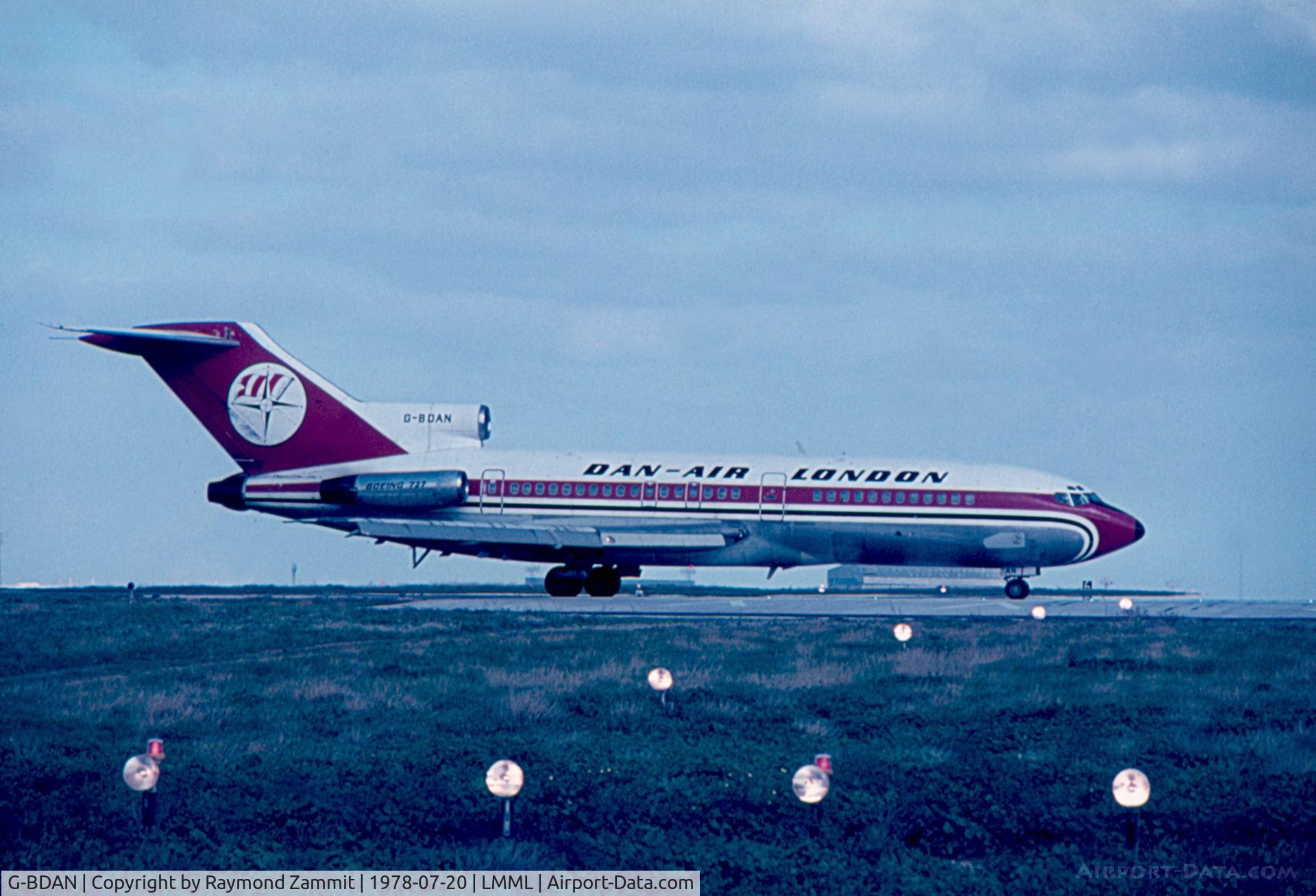 G-BDAN, 1966 Boeing 727-46 C/N 19279, B727 G-BDAN Dan Air London