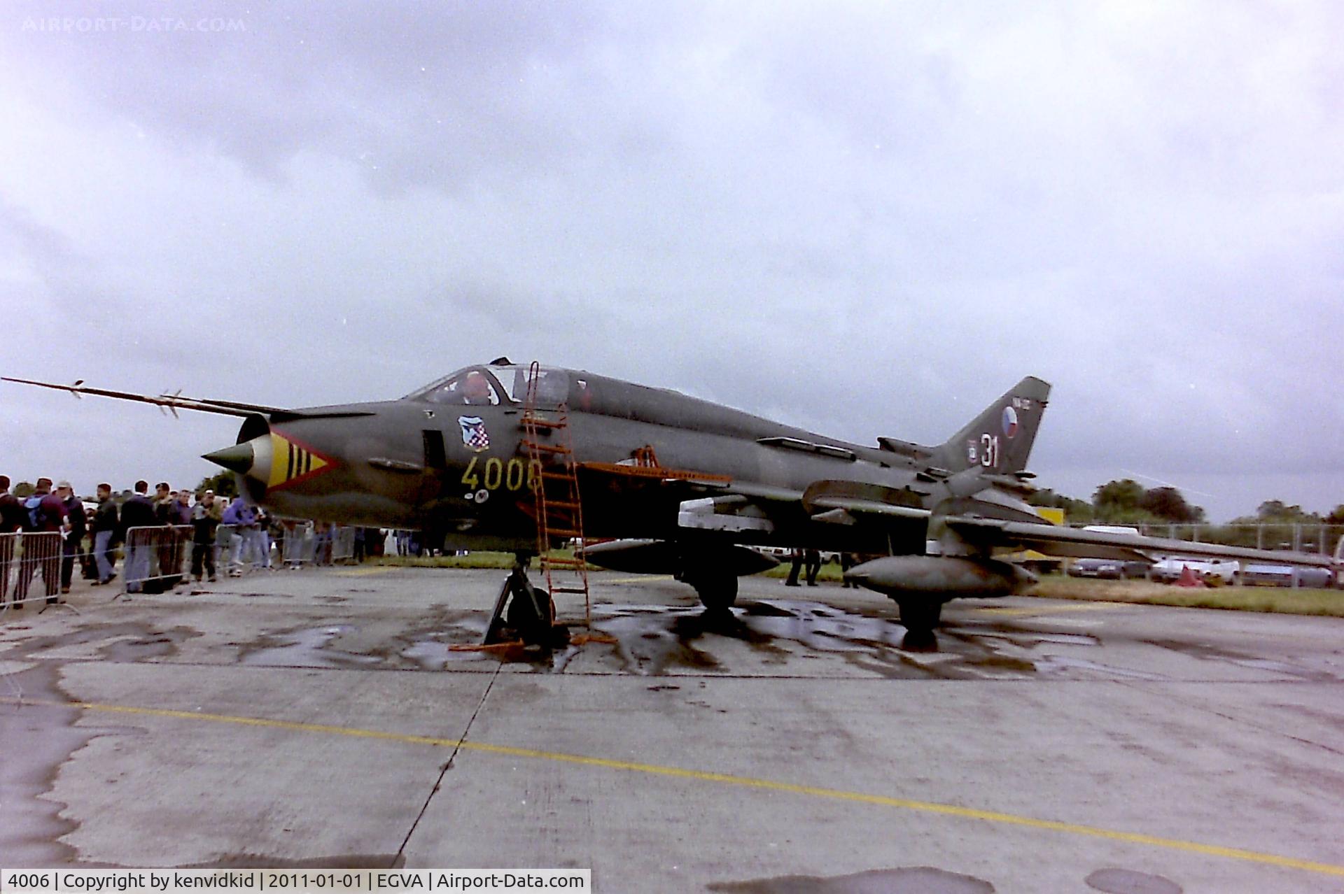 4006, 1989 Sukhoi Su-22M-4 C/N 40306, At RIAT 1993, scanned from negative.