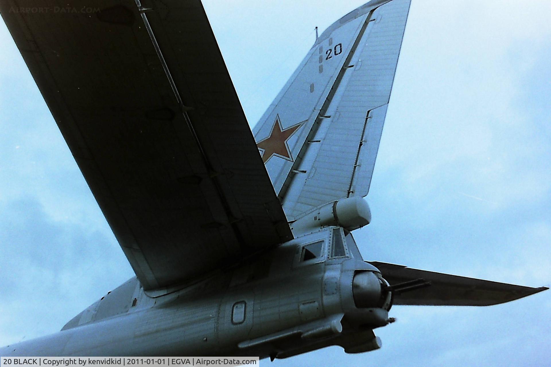 20 BLACK, 1988 Tupolev Tu-95MSM C/N 1000211834108, At RIAT 1993, scanned from negative.