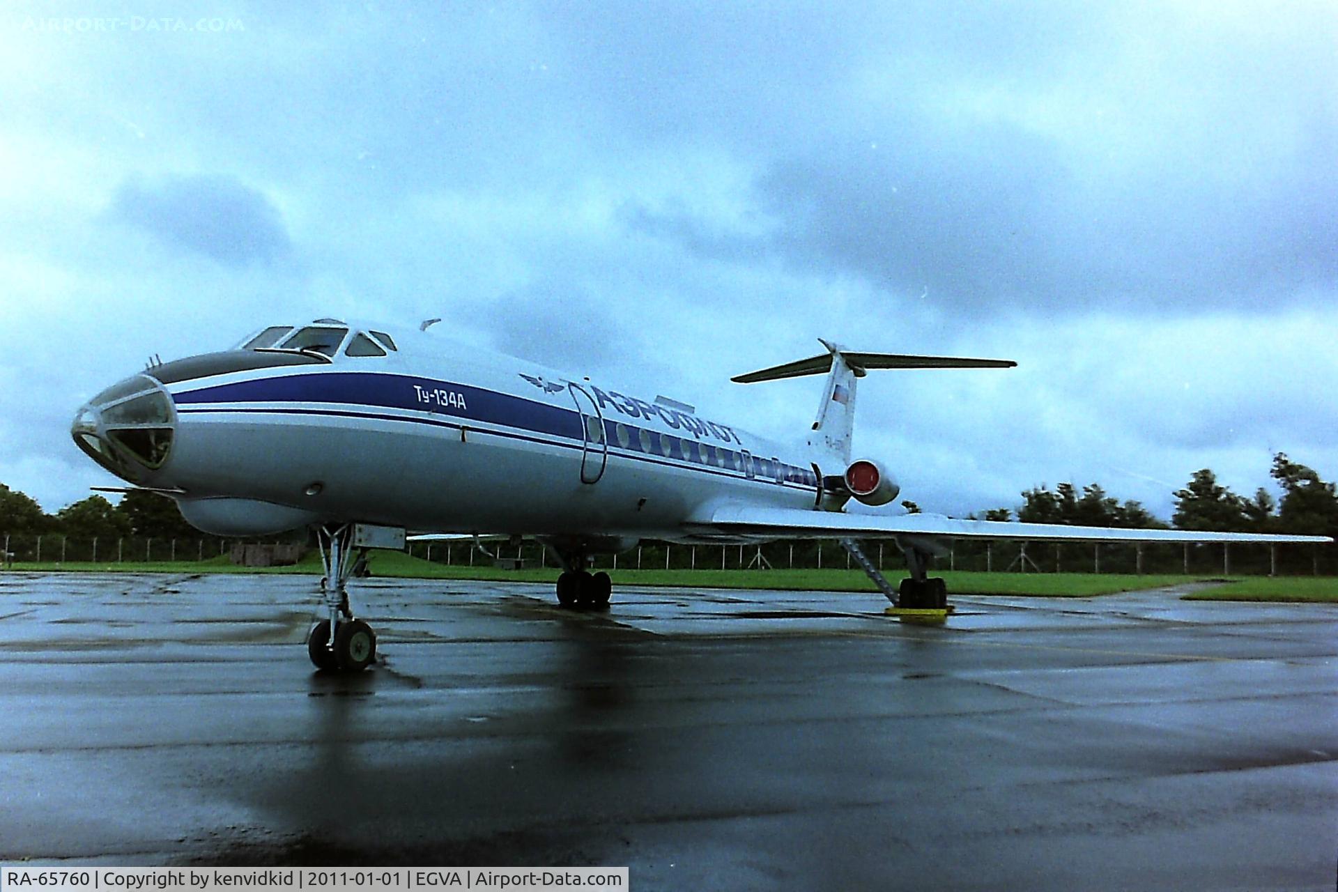 RA-65760, 1979 Tupolev Tu-134A C/N 62187, At RIAT 1993, scanned from negative.