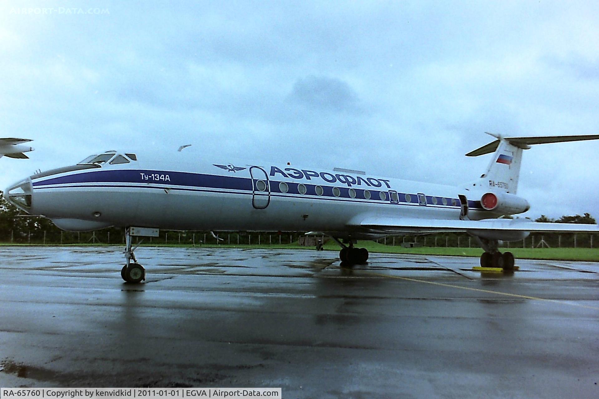 RA-65760, 1979 Tupolev Tu-134A C/N 62187, At RIAT 1993, scanned from negative.