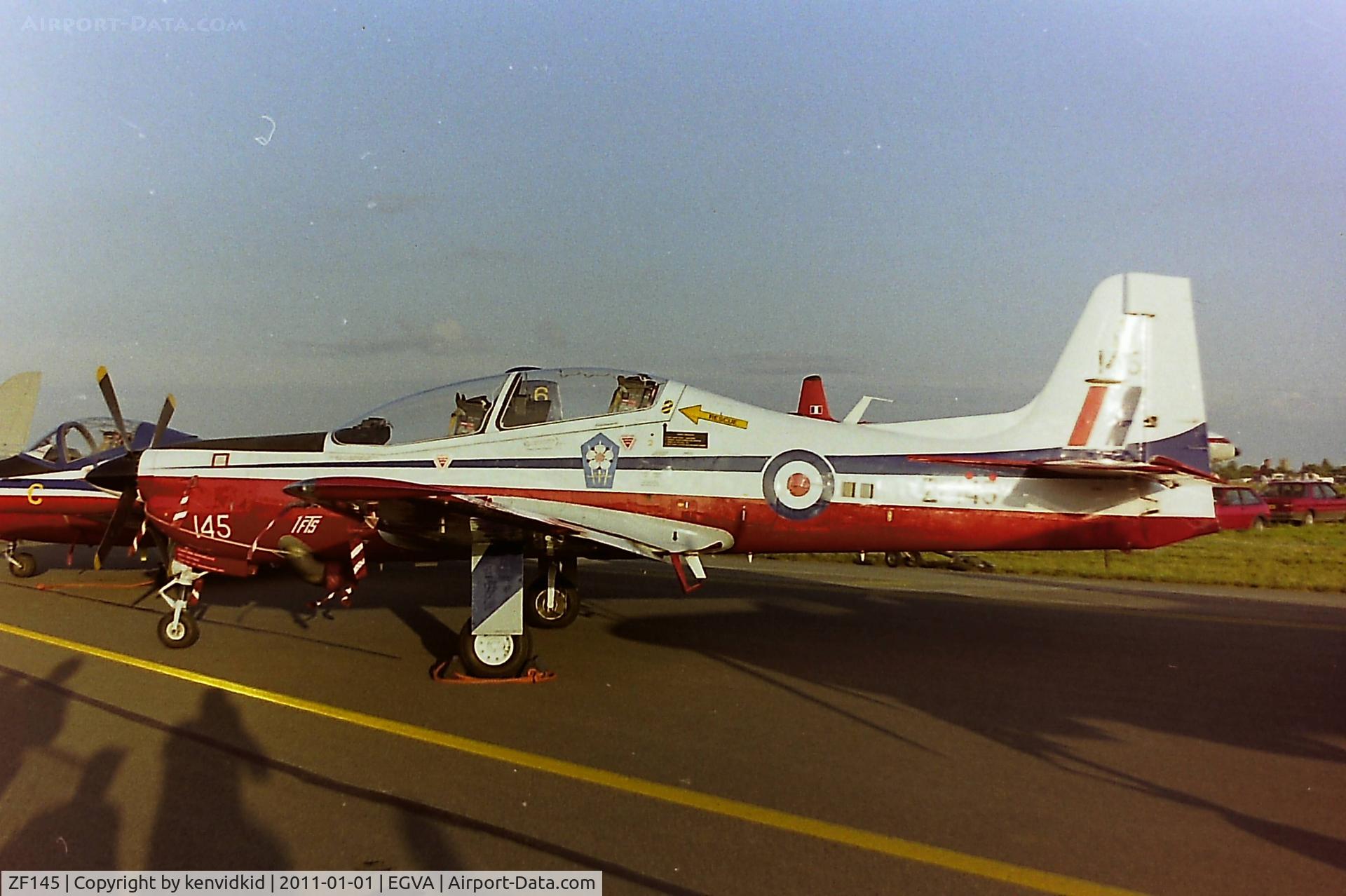 ZF145, 1988 Short S-312 Tucano T1 C/N S011/T11, At RIAT 1993, scanned from negative.