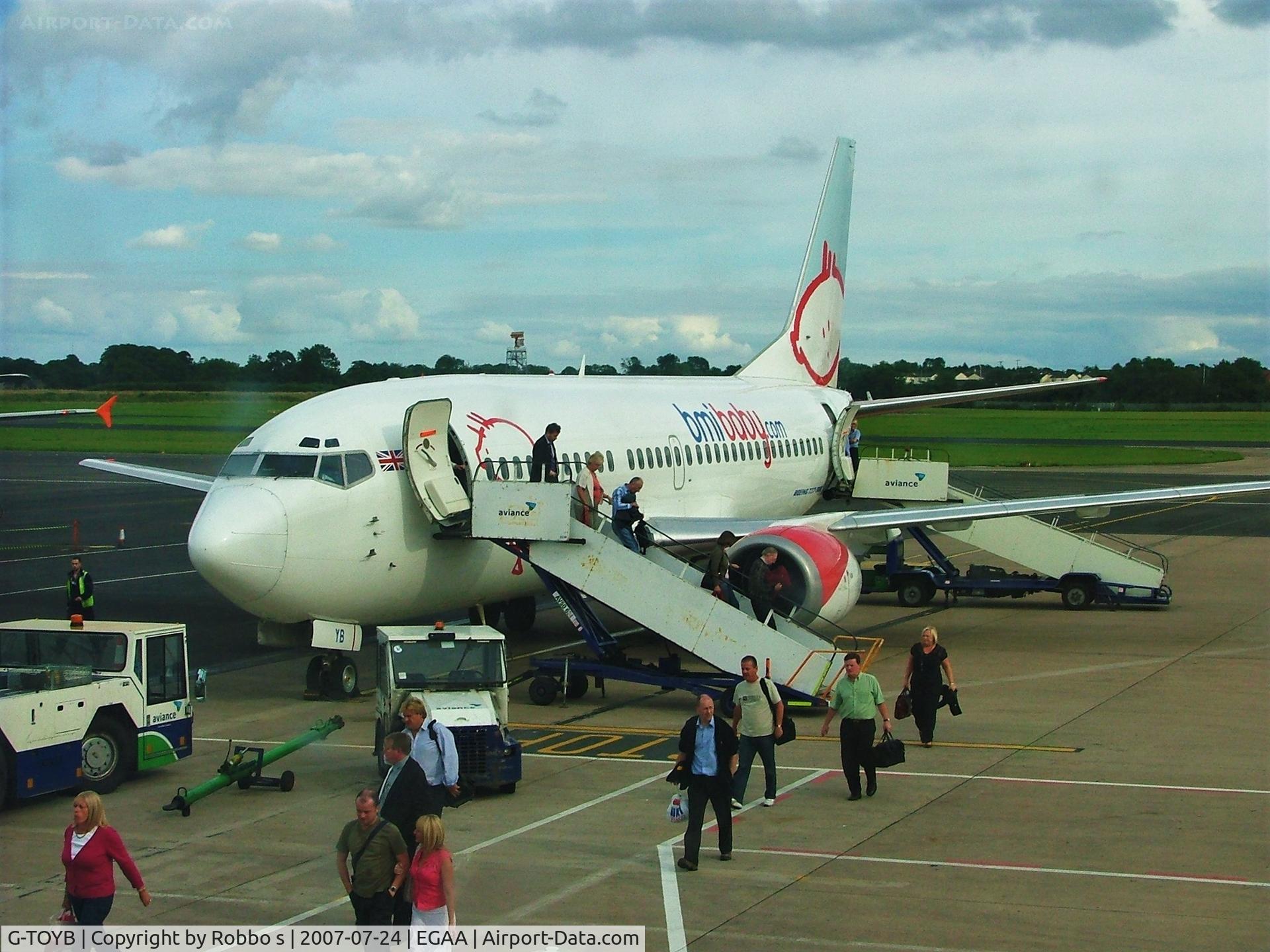 G-TOYB, 1994 Boeing 737-3Q8 C/N 26311, G-TOYB Boeing 737/300 of bmi baby at Belfast International Airport.