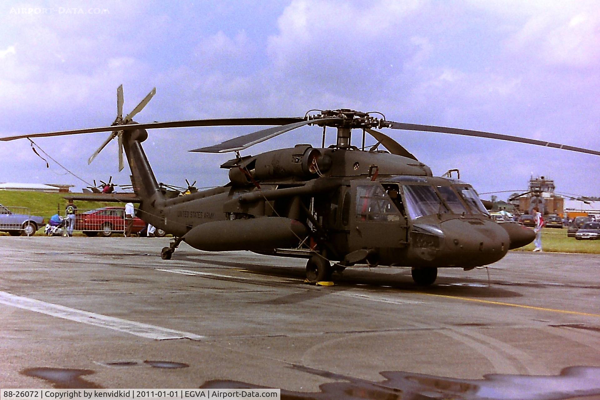 88-26072, 1988 Sikorsky UH-60A C/N 701293, At RIAT 1993, scanned from negative.