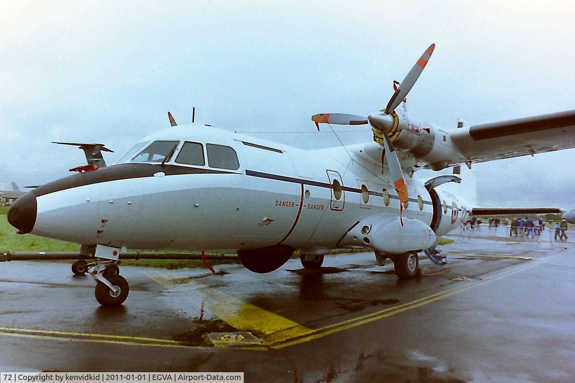 72, Aerospatiale N-262E Fregate C/N 72, At RIAT 1993, scanned from negative.