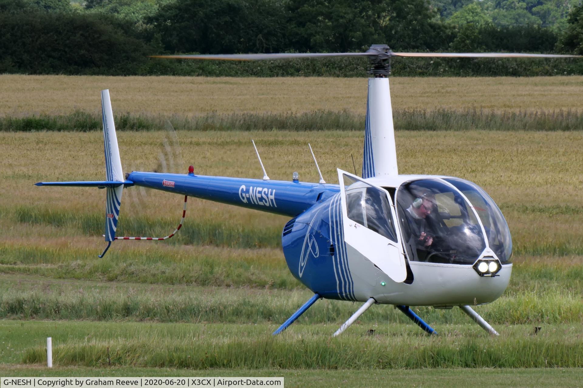 G-NESH, 2007 Robinson R44 Clipper II C/N 11609, Just landed at Northrepps.