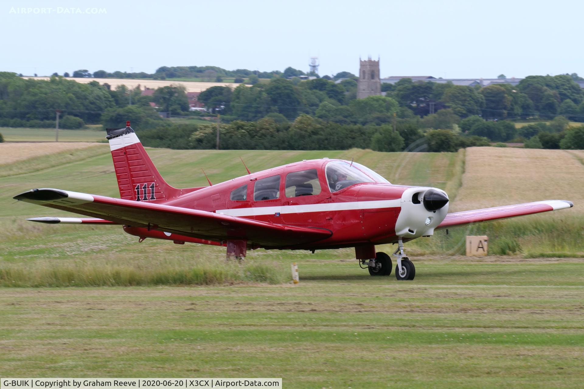 G-BUIK, 1979 Piper PA-28-161 Cherokee Warrior II C/N 28-7916469, Just landed at Northrepps.