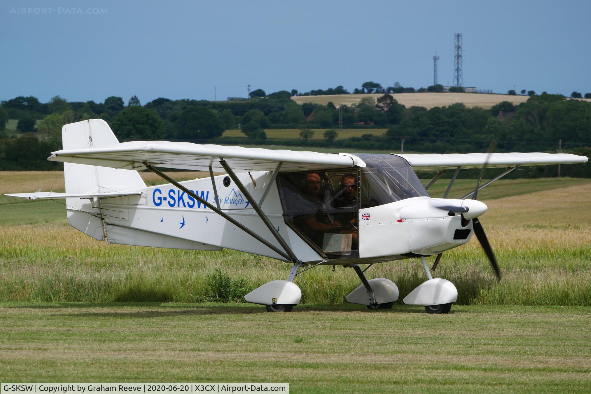G-SKSW, 2007 Skyranger Swift 912S(1) C/N BMAA/HB/553, Just landed at Northrepps.