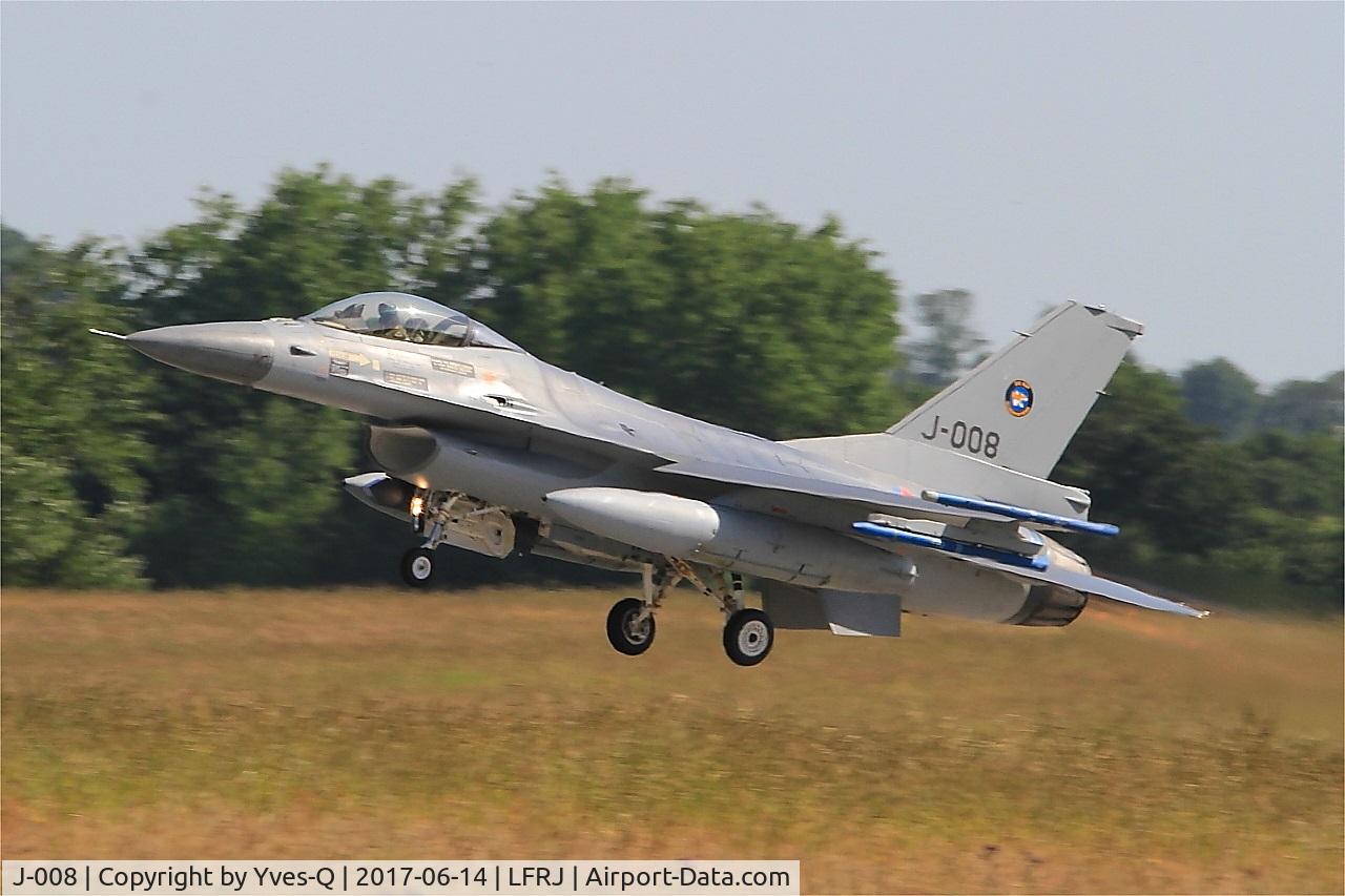 J-008, General Dynamics F-16AM Fighting Falcon C/N 6D-164, Fokker F-16AM Fighting Falcon, Take off rwy 26, Landivisiau Naval Air Base (LFRJ) Tiger Meet 2017