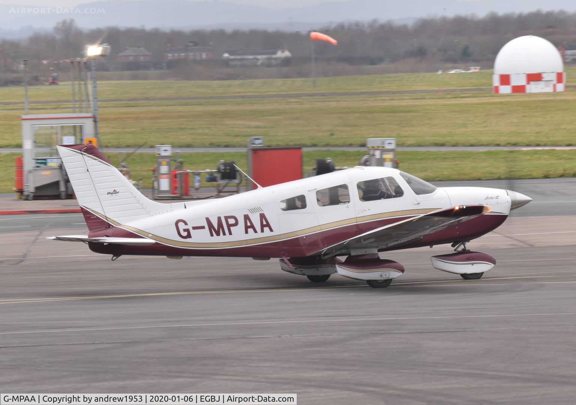 G-MPAA, 2002 Piper PA-28-181 Cherokee Archer III C/N 2843539, G-MPAA at Gloucestershire Airport.