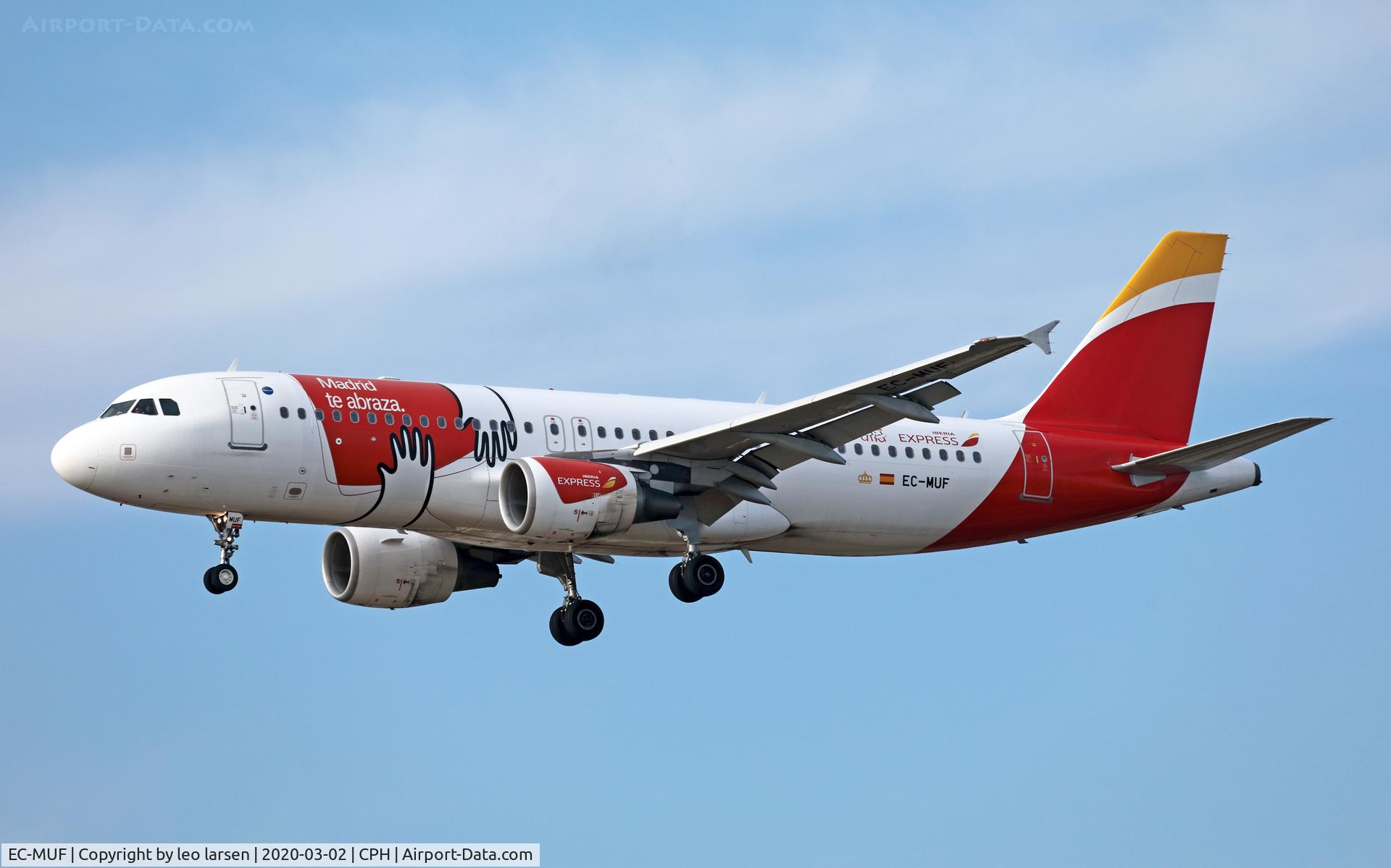 EC-MUF, 2007 Airbus A320-214 C/N 3278, Copenhagen 2.3.2020