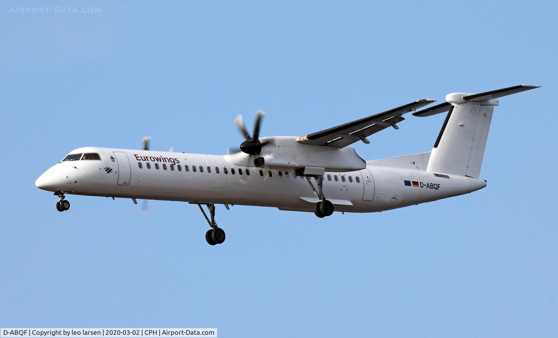 D-ABQF, 2009 De Havilland Canada DHC-8-402Q Dash 8 C/N 4245, Copenhagen 2.3.2020