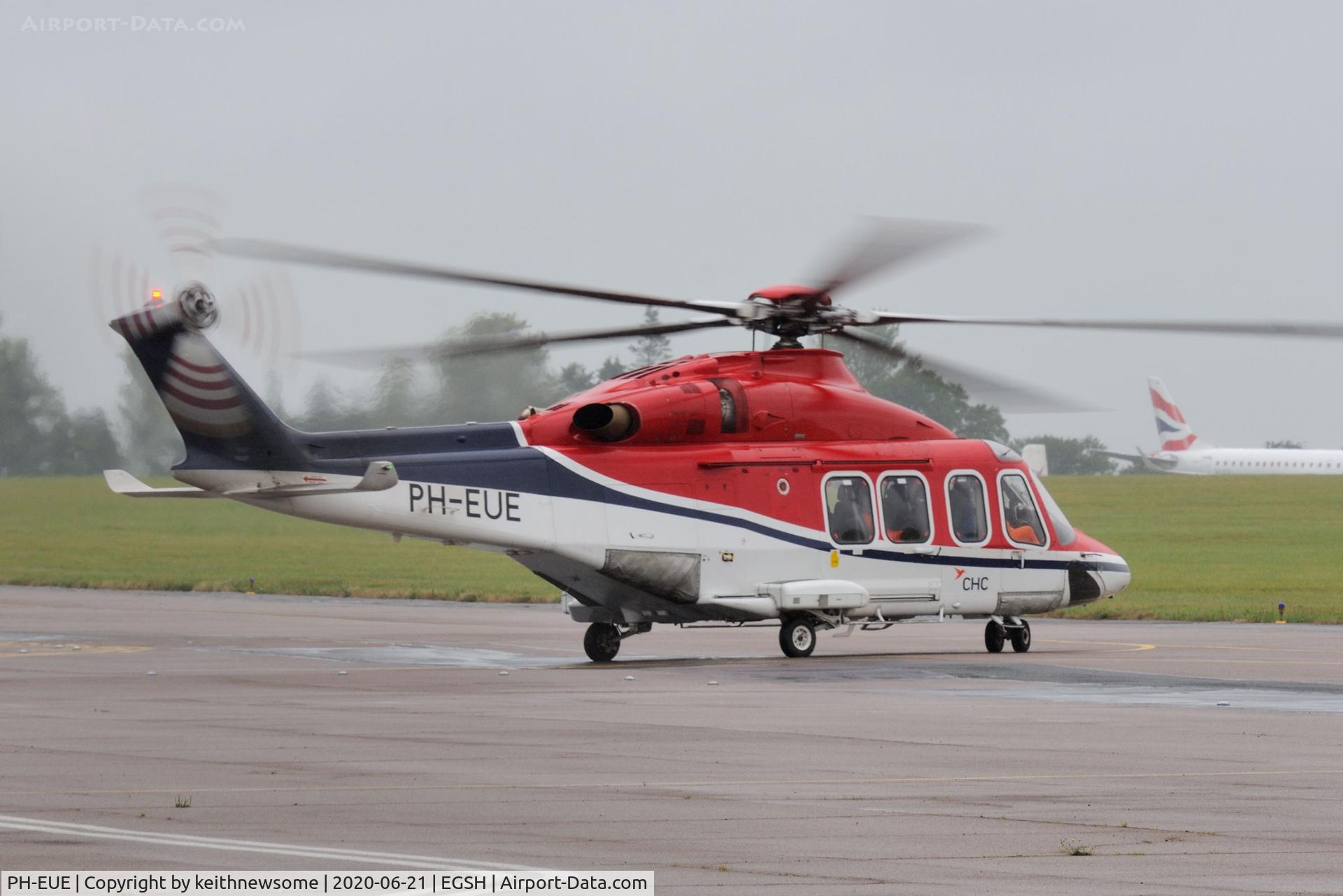 PH-EUE, 2011 AgustaWestland AW-139 C/N 31387, Leaving Norwich for Den Helder.