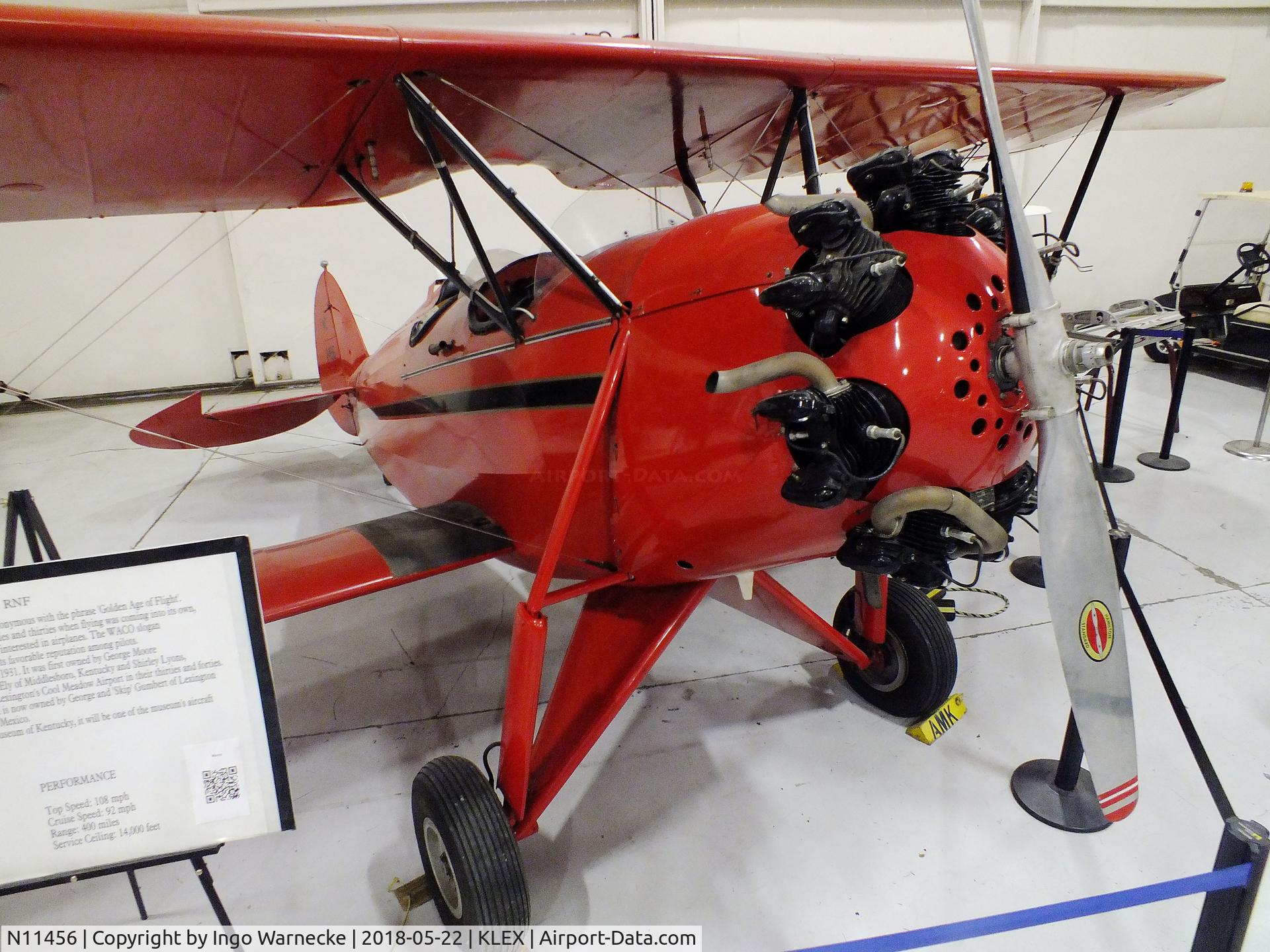 N11456, 1931 Waco RNF C/N 3471, Waco RNF at the Aviation Museum of Kentucky, Lexington KY