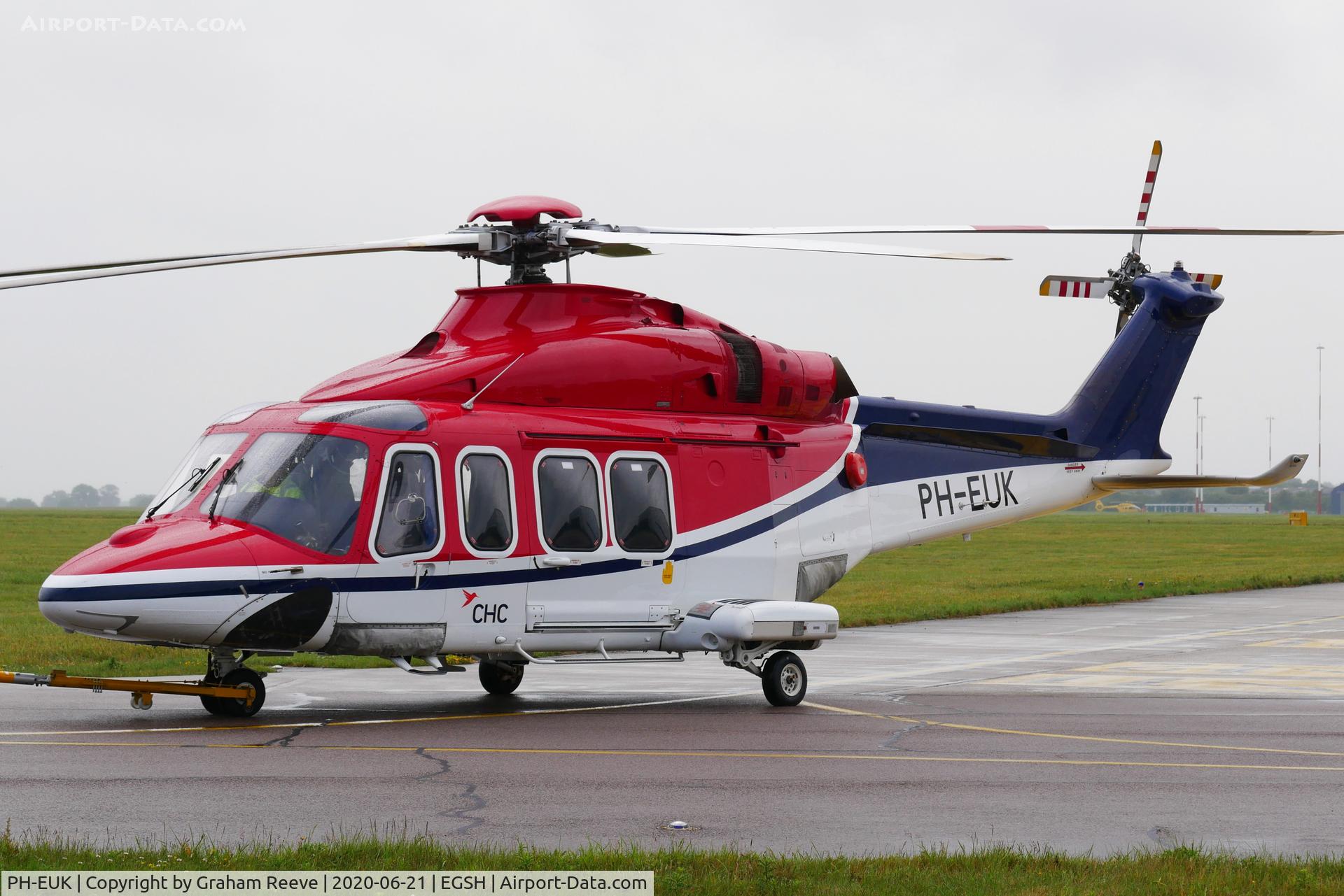PH-EUK, 2013 AgustaWestland AW-139 C/N 31474, Under tow at Norwich.